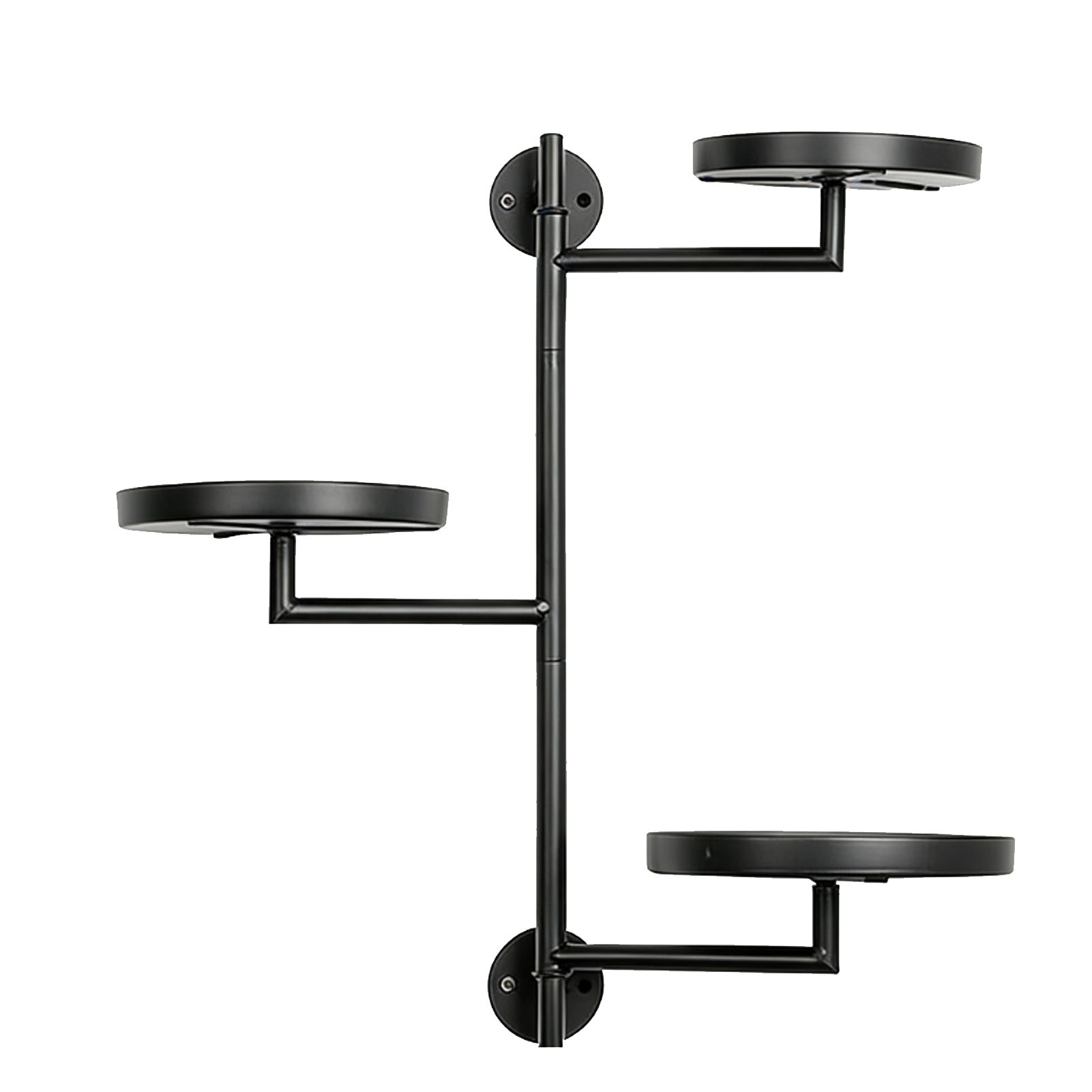 Rotating Window Wall Plant Holder 3 Tiered Metal Floating Shelf for Flower view 3