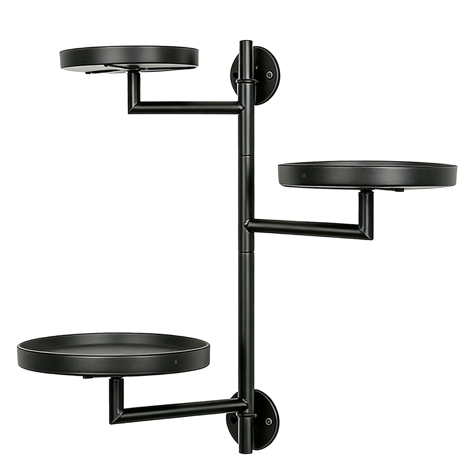 Rotating Window Wall Plant Holder 3 Tiered Metal Floating Shelf for Flower view 4