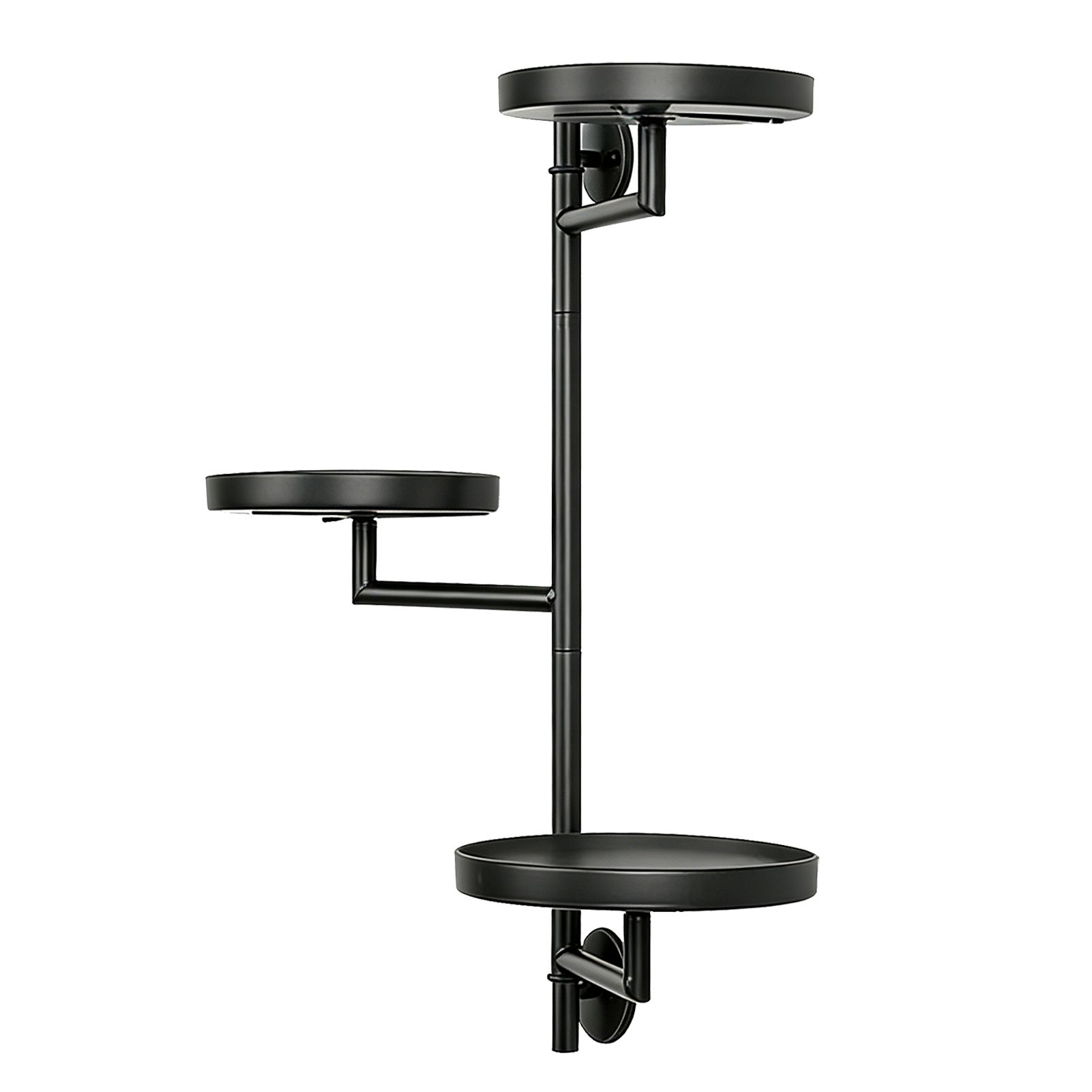 Rotating Window Wall Plant Holder 3 Tiered Metal Floating Shelf for Flower view 6