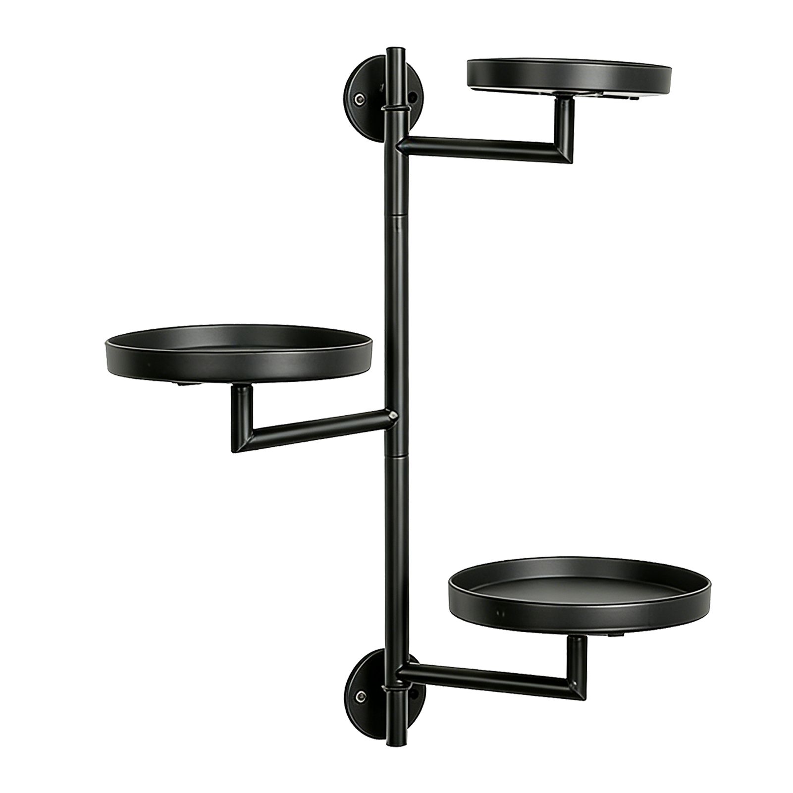 Rotating Window Wall Plant Holder 3 Tiered Metal Floating Shelf for Flower view 7