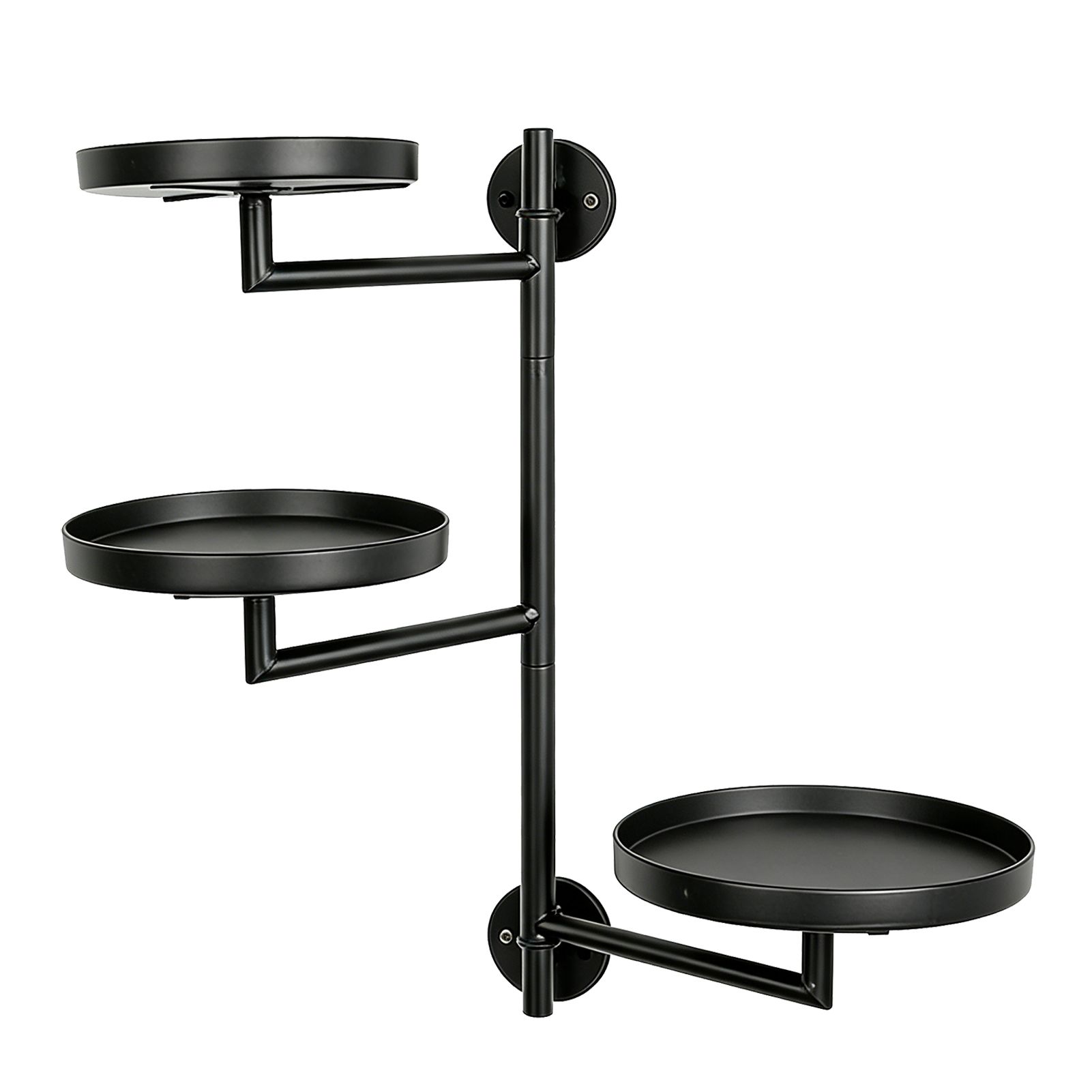 Rotating Window Wall Plant Holder 3 Tiered Metal Floating Shelf for Flower view 8