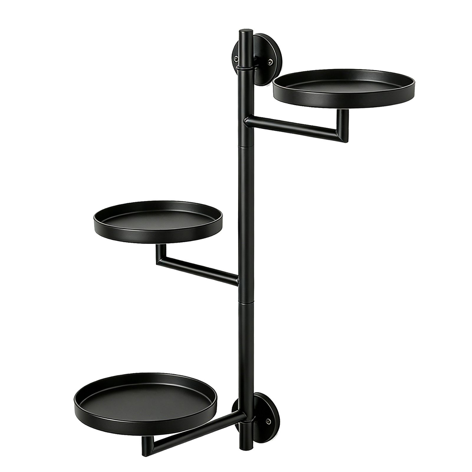 Rotating Window Wall Plant Holder 3 Tiered Metal Floating Shelf for Flower view 9