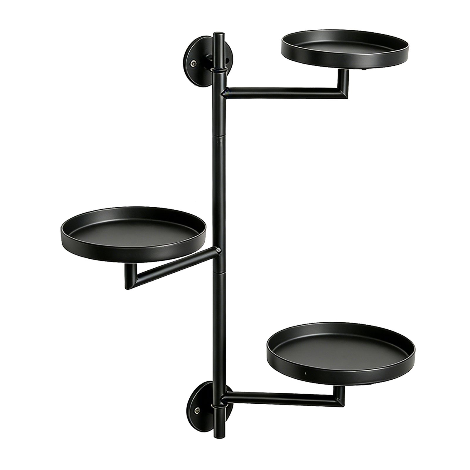 Rotating Window Wall Plant Holder 3 Tiered Metal Floating Shelf for Flower view 10