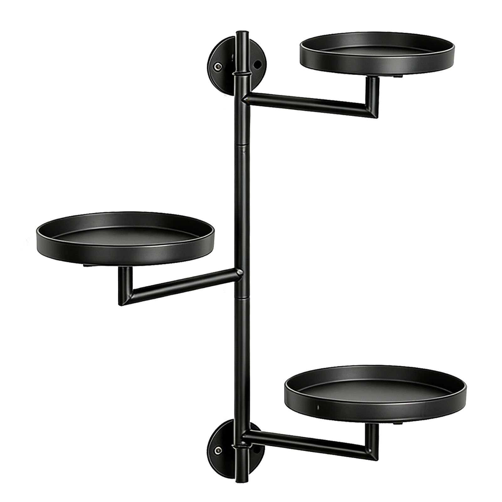 Rotating Window Wall Plant Holder 3 Tiered Metal Floating Shelf for Flower view 11