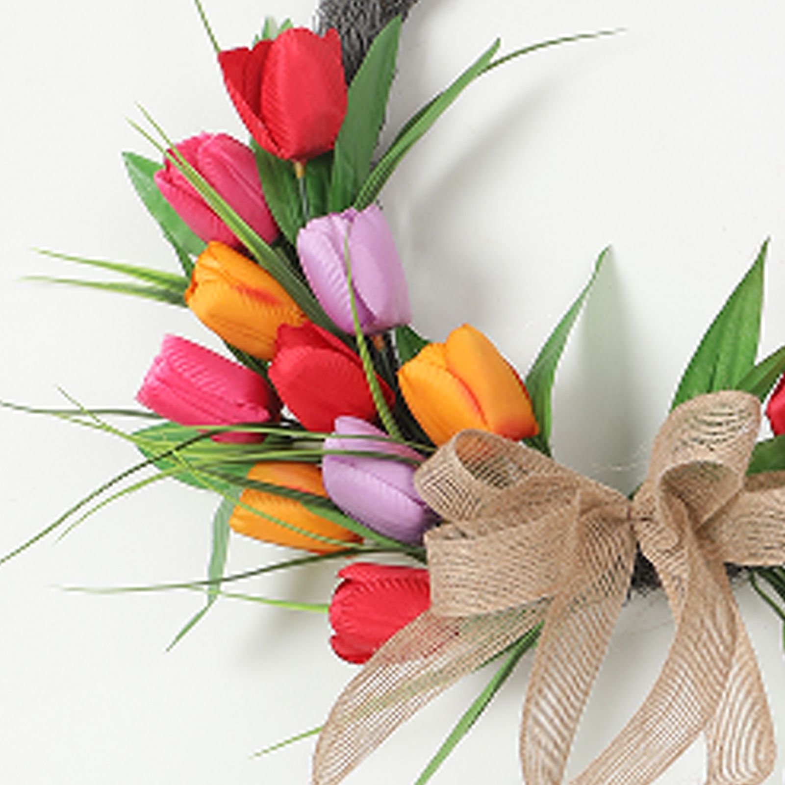 Artificial Flower Wreath 40cm Spring Summer Wreath Front Door Decoration for view 5