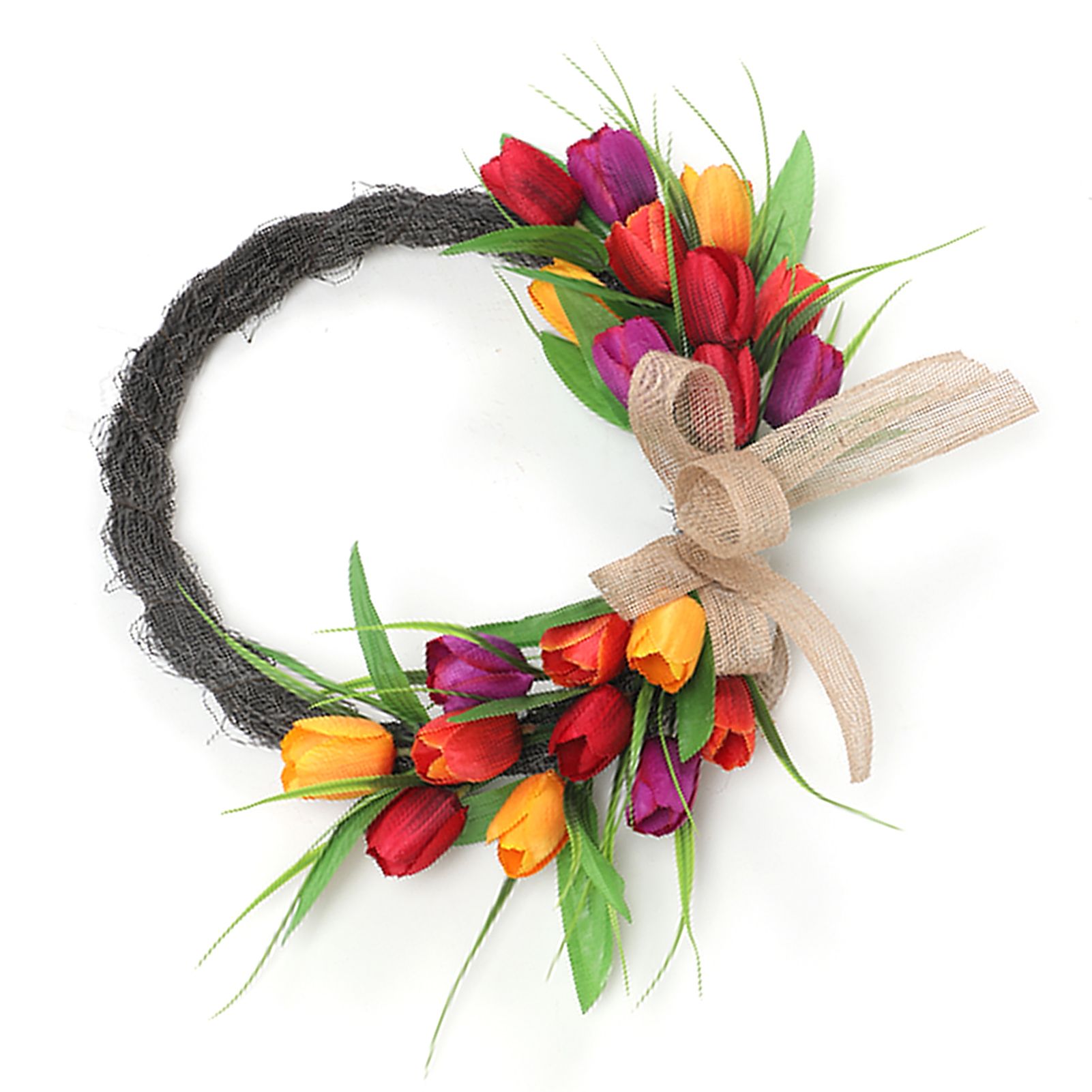 Artificial Flower Wreath 40cm Spring Summer Wreath Front Door Decoration for view 9