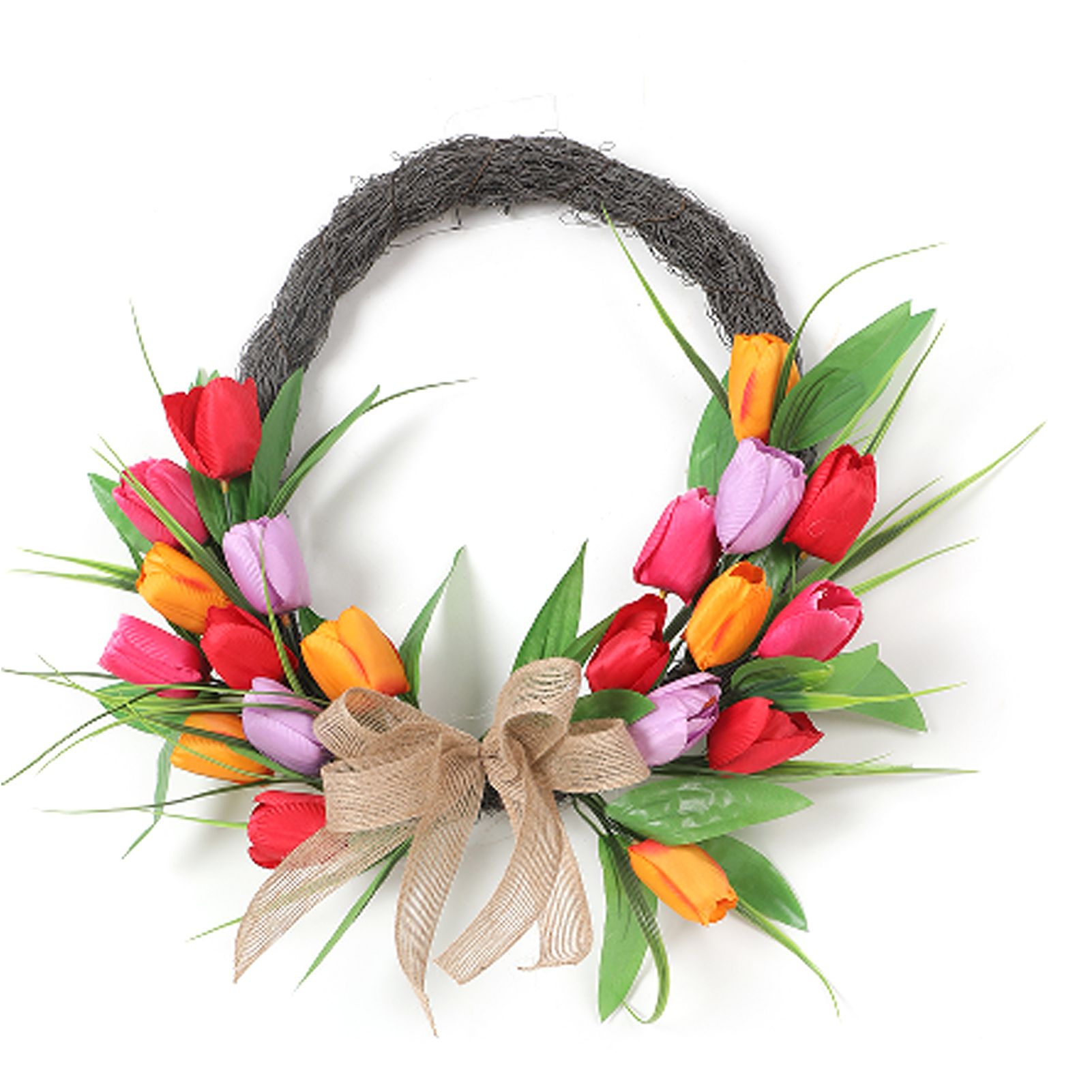 Artificial Flower Wreath 40cm Spring Summer Wreath Front Door Decoration for view 10