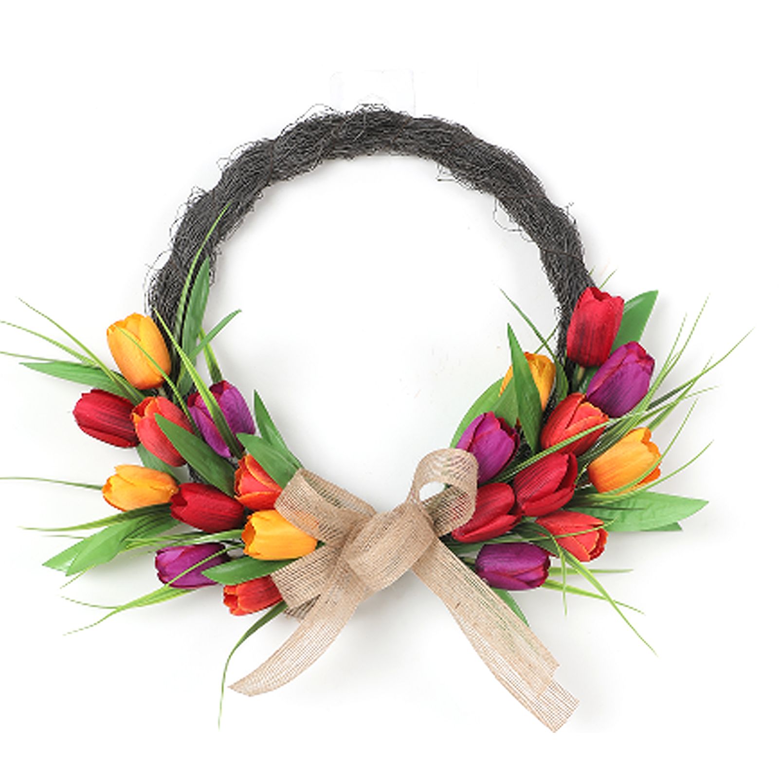 Artificial Flower Wreath 40cm Spring Summer Wreath Front Door Decoration for view 11