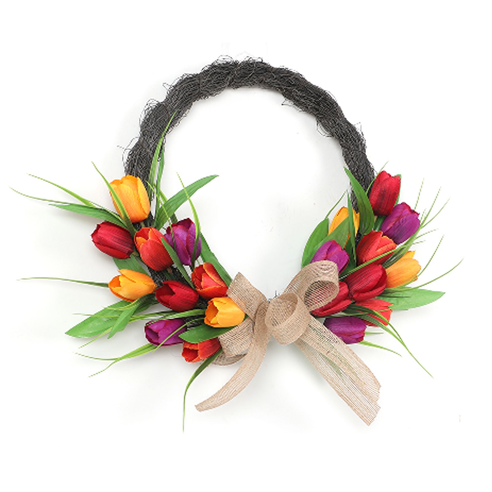 Artificial Flower Wreath 40cm Spring Summer Wreath Front Door Decoration for view 12