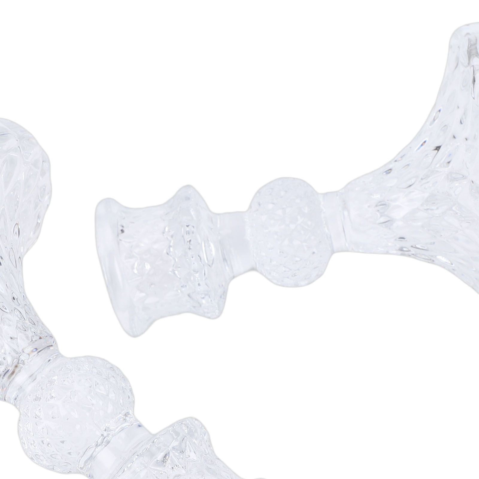 Candlestick Holders Set Clear Glass Taper Candle Holders for Wedding Party view 5