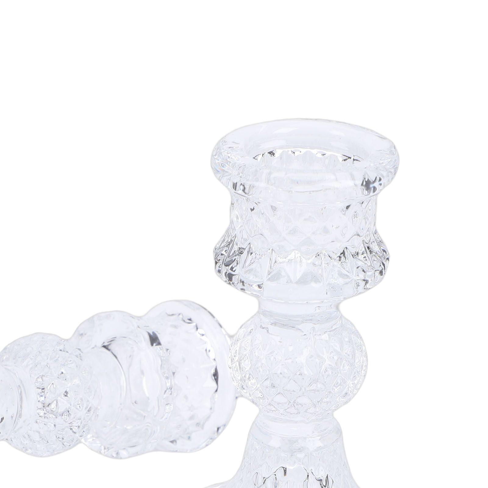 Candlestick Holders Set Clear Glass Taper Candle Holders for Wedding Party view 7