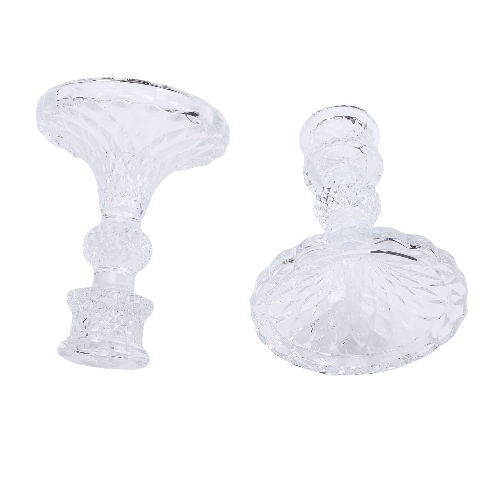 Candlestick Holders Set Clear Glass Taper Candle Holders for Wedding Party view 10