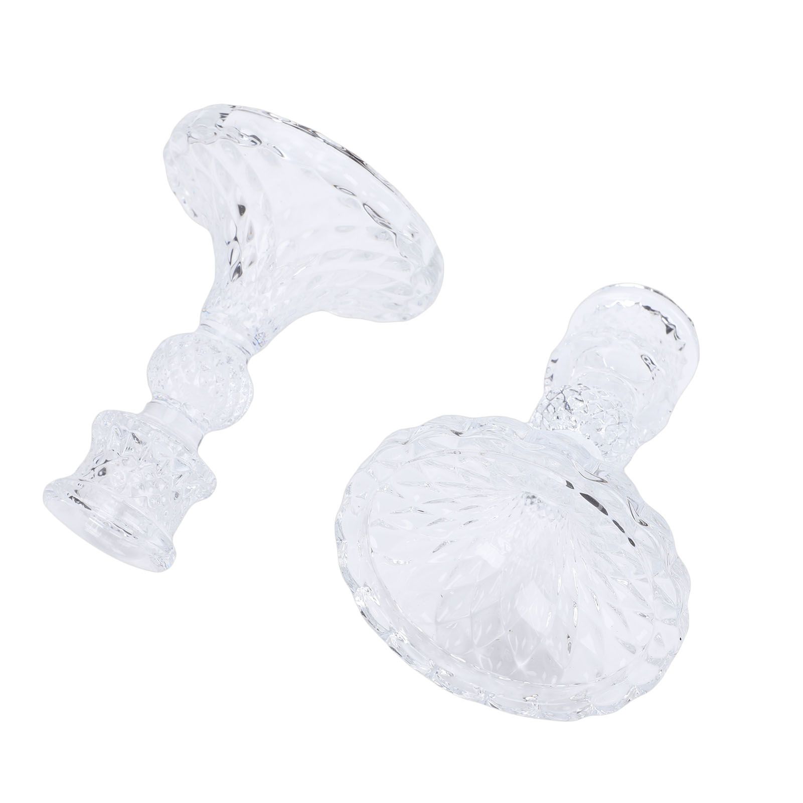 Candlestick Holders Set Clear Glass Taper Candle Holders for Wedding Party view 11