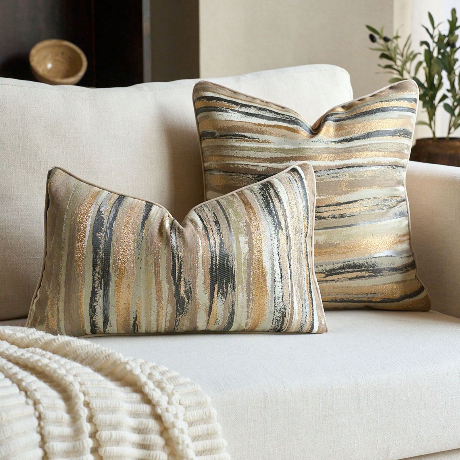 2PCS Couch Throw Pillow Covers Polyester Modern Bohemian Decorative Pillowcase view 12
