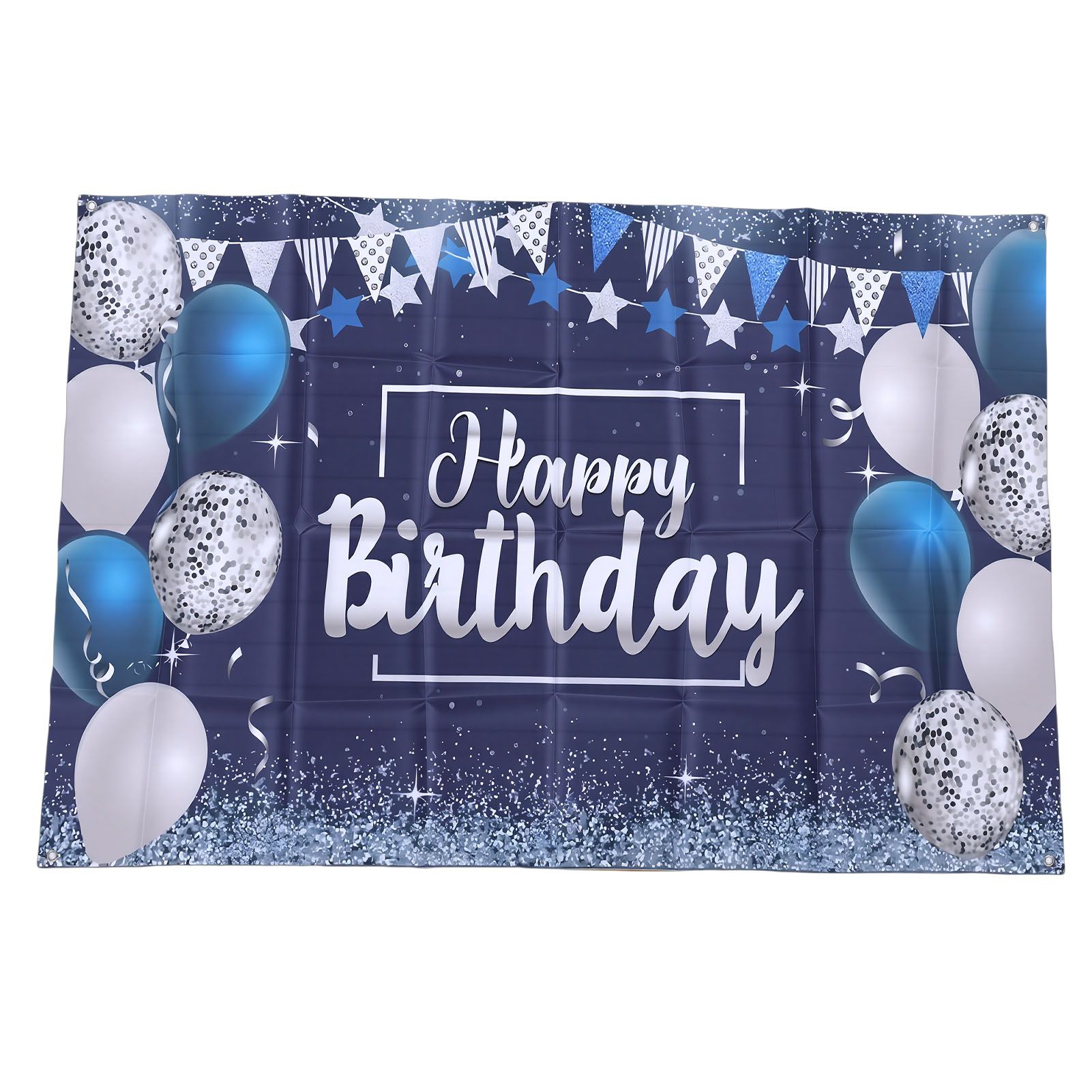 Birthday Party Backdrop Banner Glitter Balloon Gift Star Patterns Party — image 1