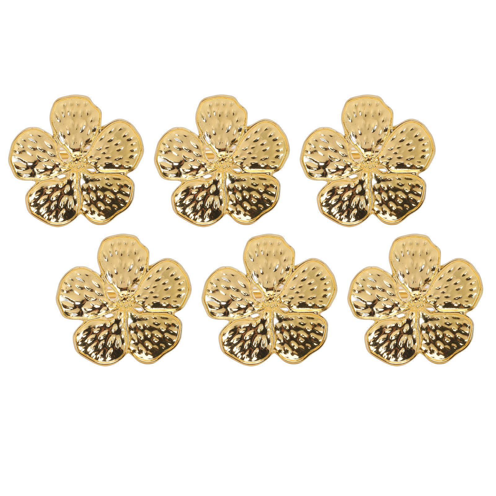 6 Pcs Floral Serviette Buckles Zinc Alloy Elegant Flower Napkin Holder Rings view 9