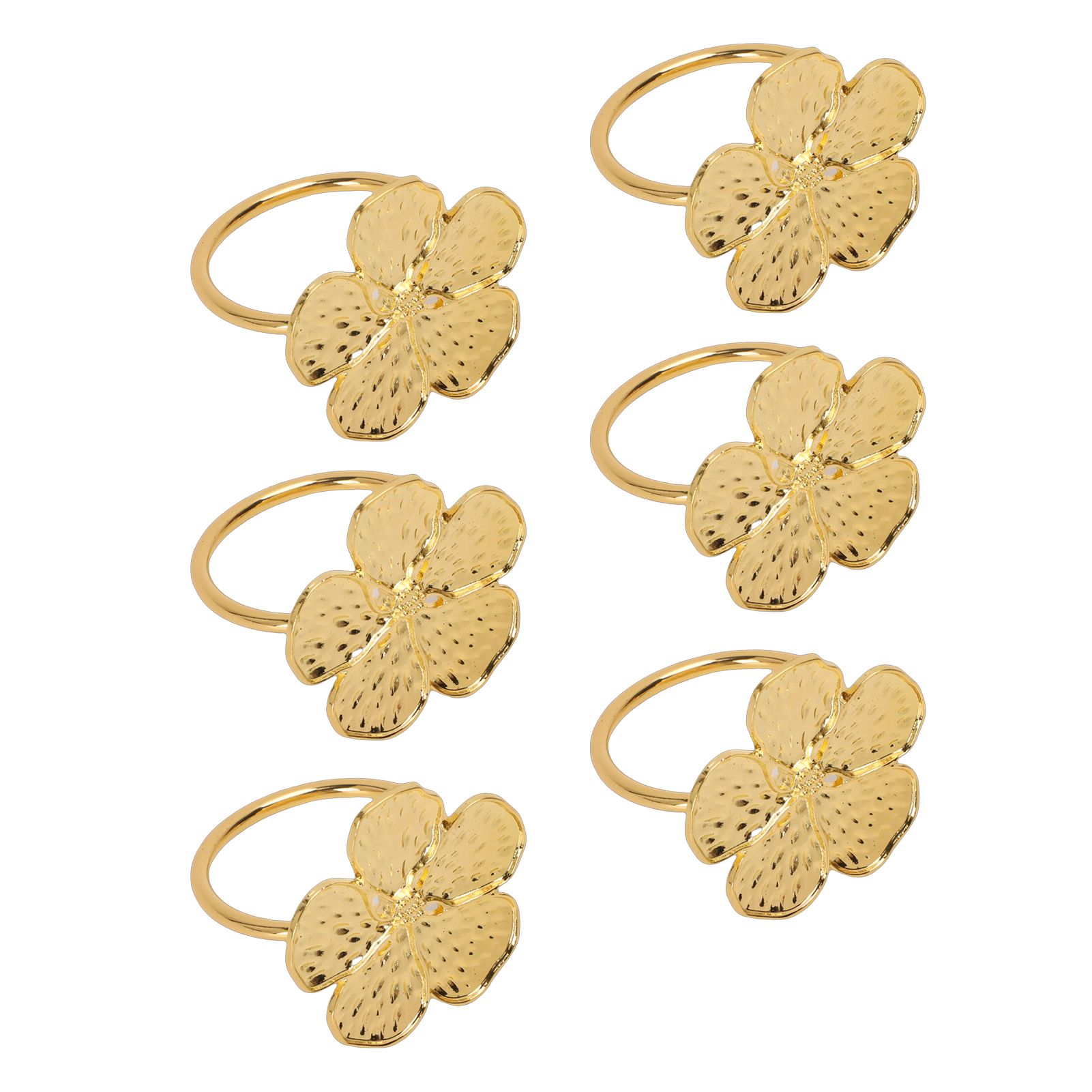 6 Pcs Floral Serviette Buckles Zinc Alloy Elegant Flower Napkin Holder Rings view 10