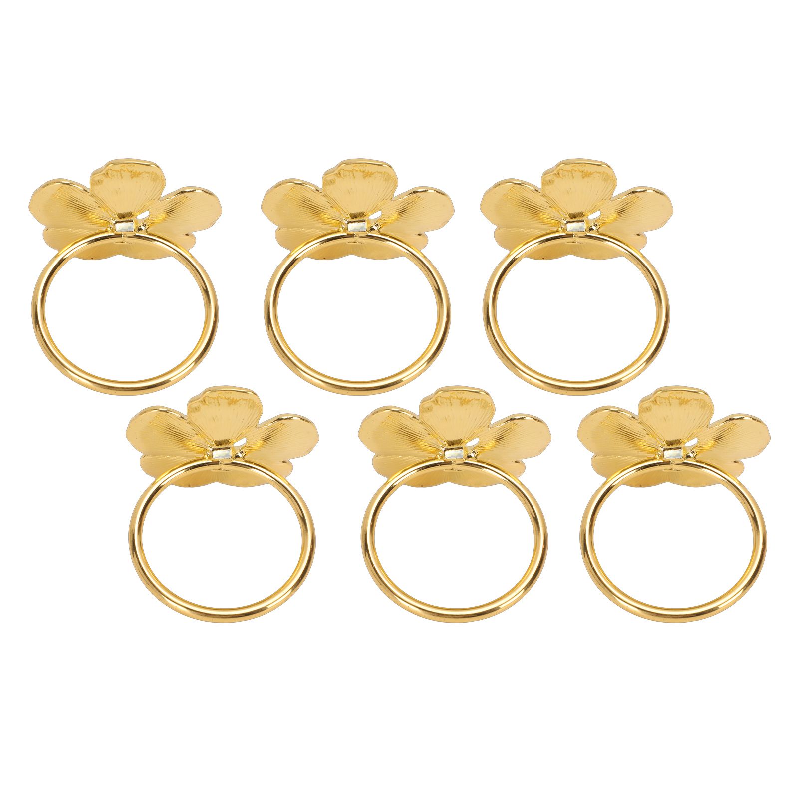 6 Pcs Floral Serviette Buckles Zinc Alloy Elegant Flower Napkin Holder Rings view 11