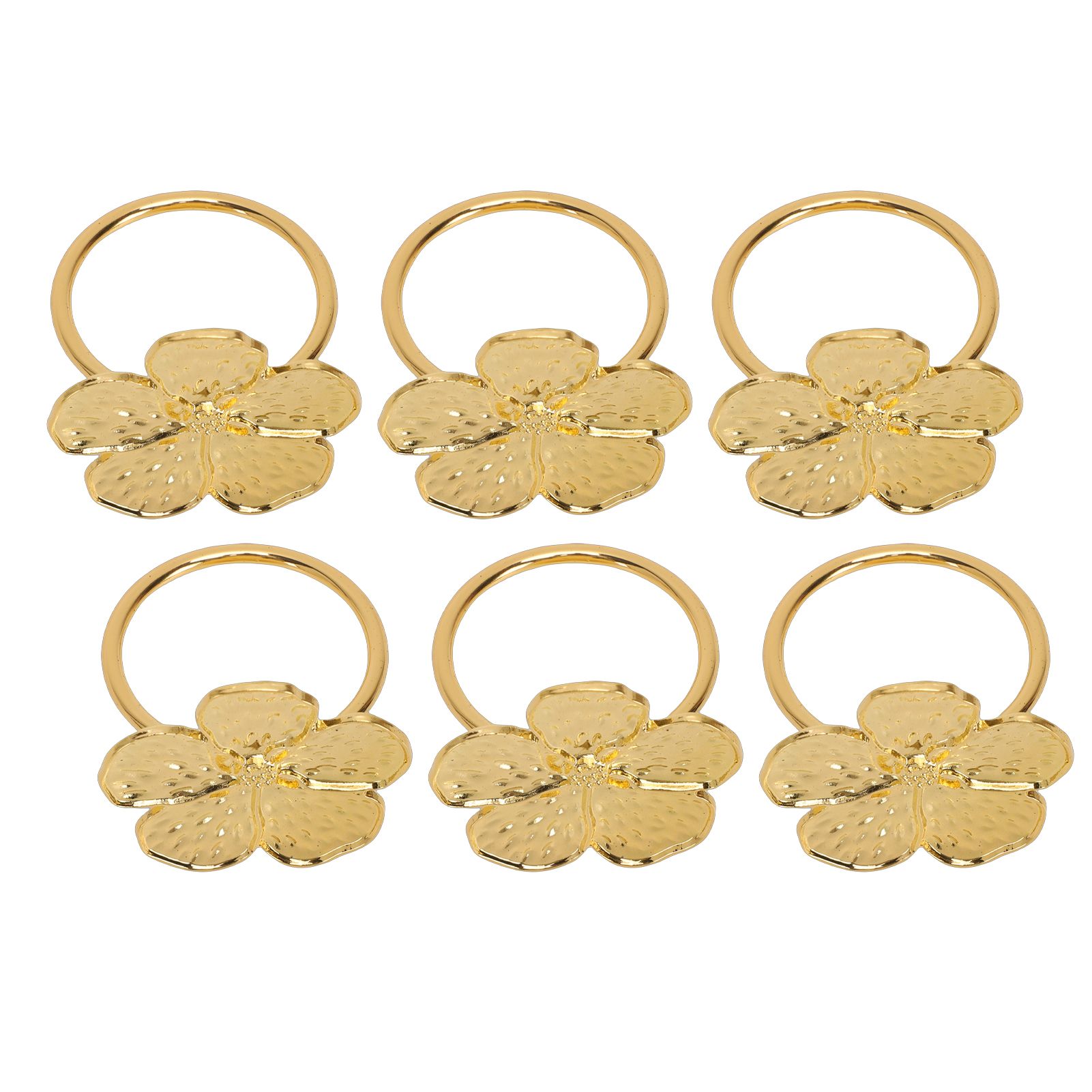 6 Pcs Floral Serviette Buckles Zinc Alloy Elegant Flower Napkin Holder Rings view 12