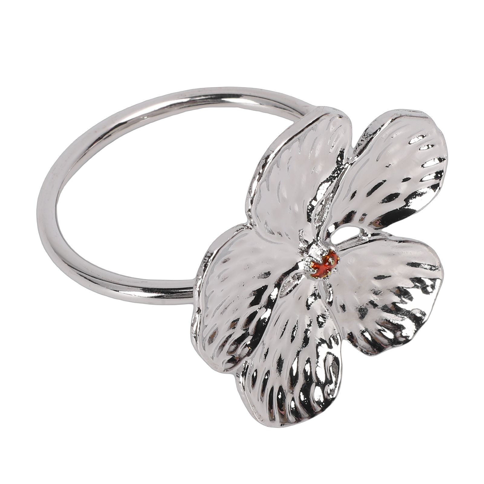 6 Pcs Floral Serviette Buckles Zinc Alloy Elegant Flower Napkin Holder Rings view 7