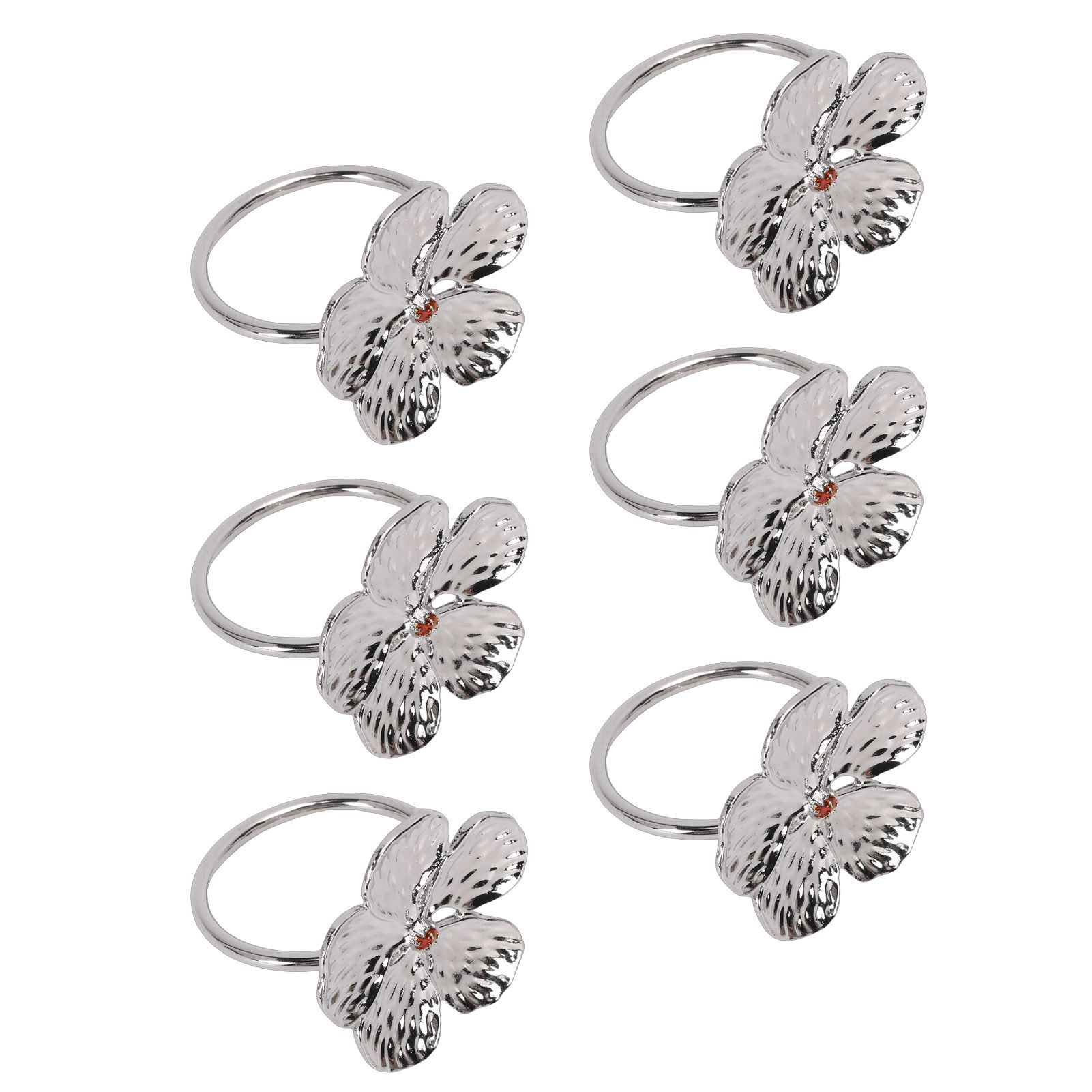 6 Pcs Floral Serviette Buckles Zinc Alloy Elegant Flower Napkin Holder Rings view 10