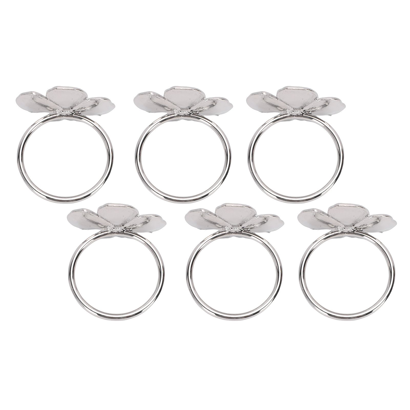 6 Pcs Floral Serviette Buckles Zinc Alloy Elegant Flower Napkin Holder Rings view 11