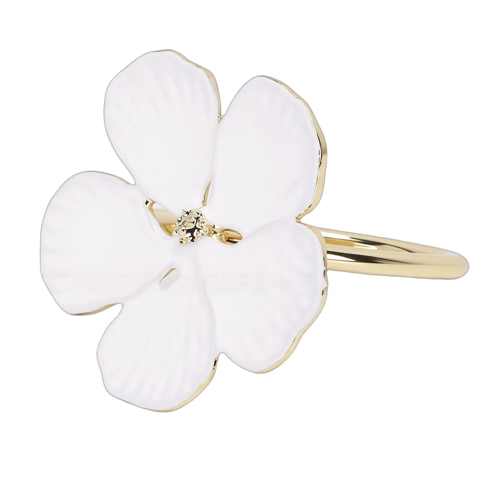 6 Pcs Floral Serviette Buckles Zinc Alloy Elegant Flower Napkin Holder Rings view 2
