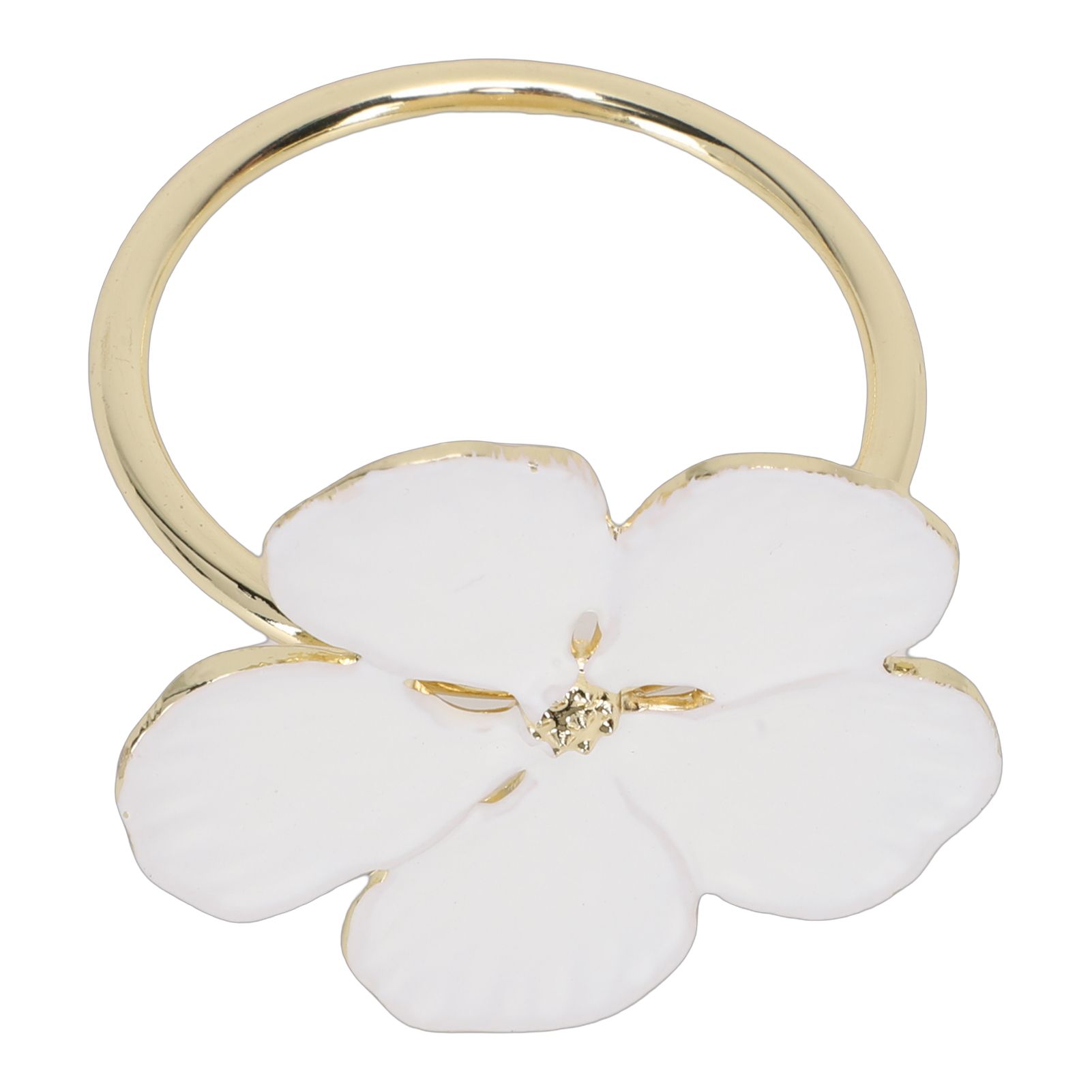 6 Pcs Floral Serviette Buckles Zinc Alloy Elegant Flower Napkin Holder Rings view 7