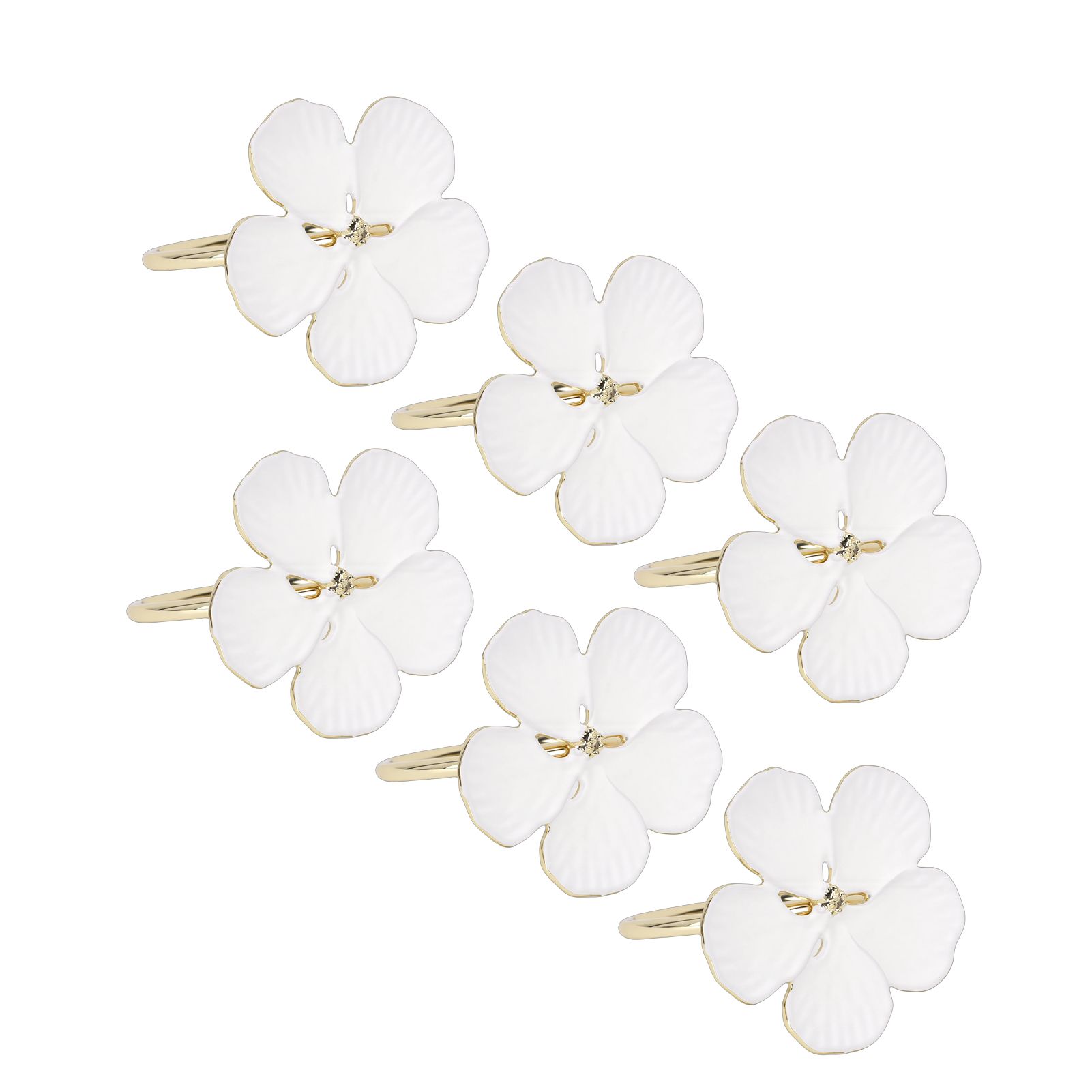 6 Pcs Floral Serviette Buckles Zinc Alloy Elegant Flower Napkin Holder Rings view 8