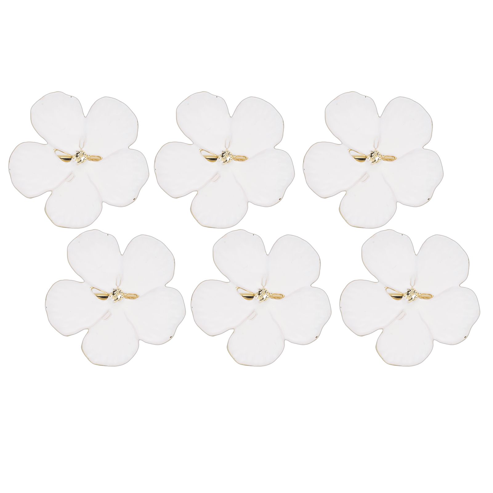 6 Pcs Floral Serviette Buckles Zinc Alloy Elegant Flower Napkin Holder Rings view 9