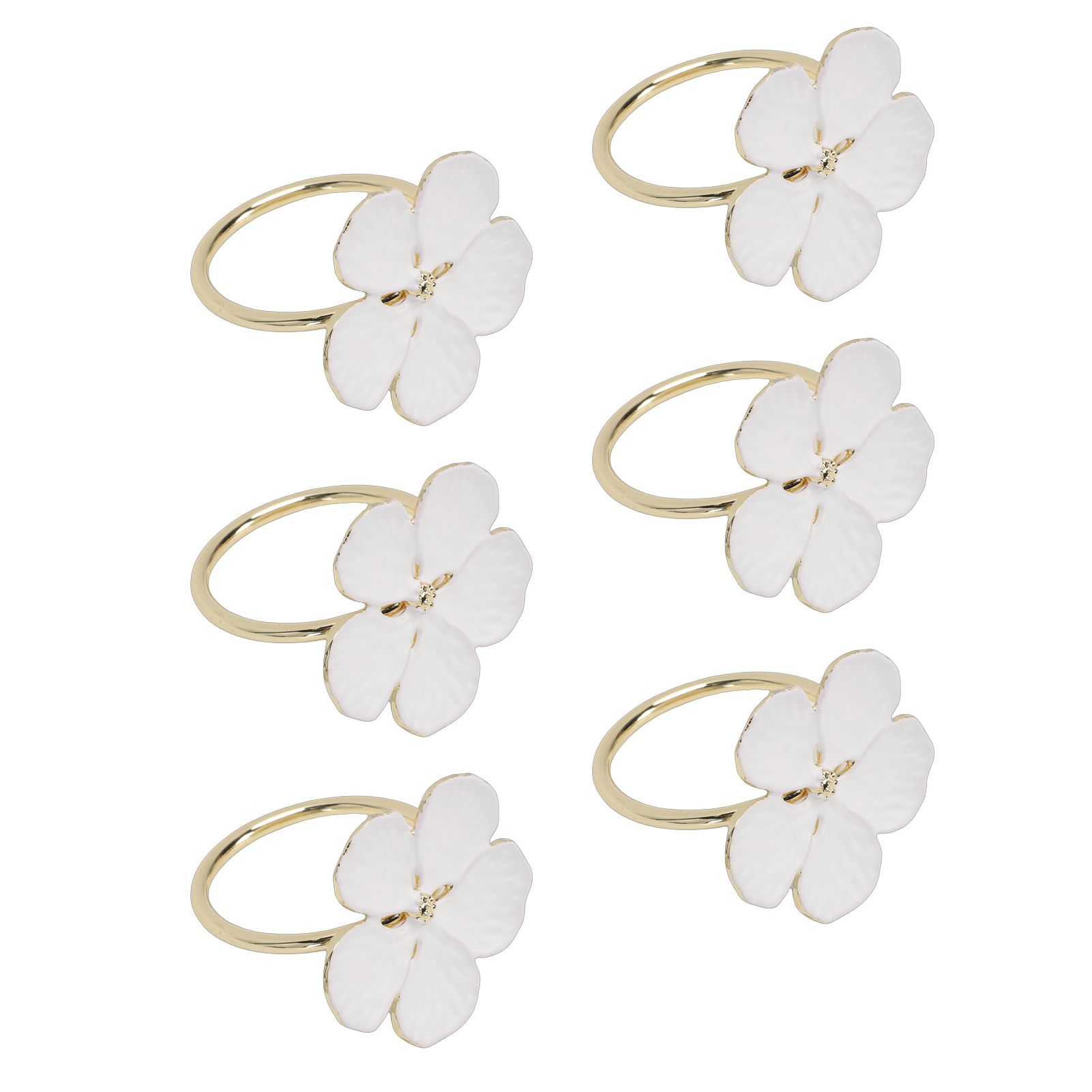 6 Pcs Floral Serviette Buckles Zinc Alloy Elegant Flower Napkin Holder Rings view 10