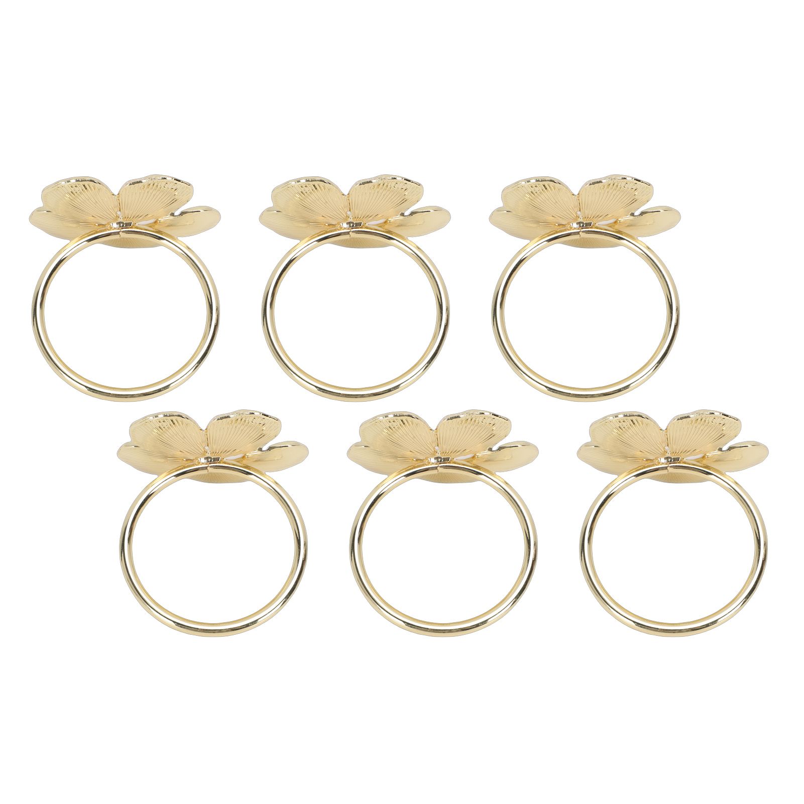 6 Pcs Floral Serviette Buckles Zinc Alloy Elegant Flower Napkin Holder Rings view 11