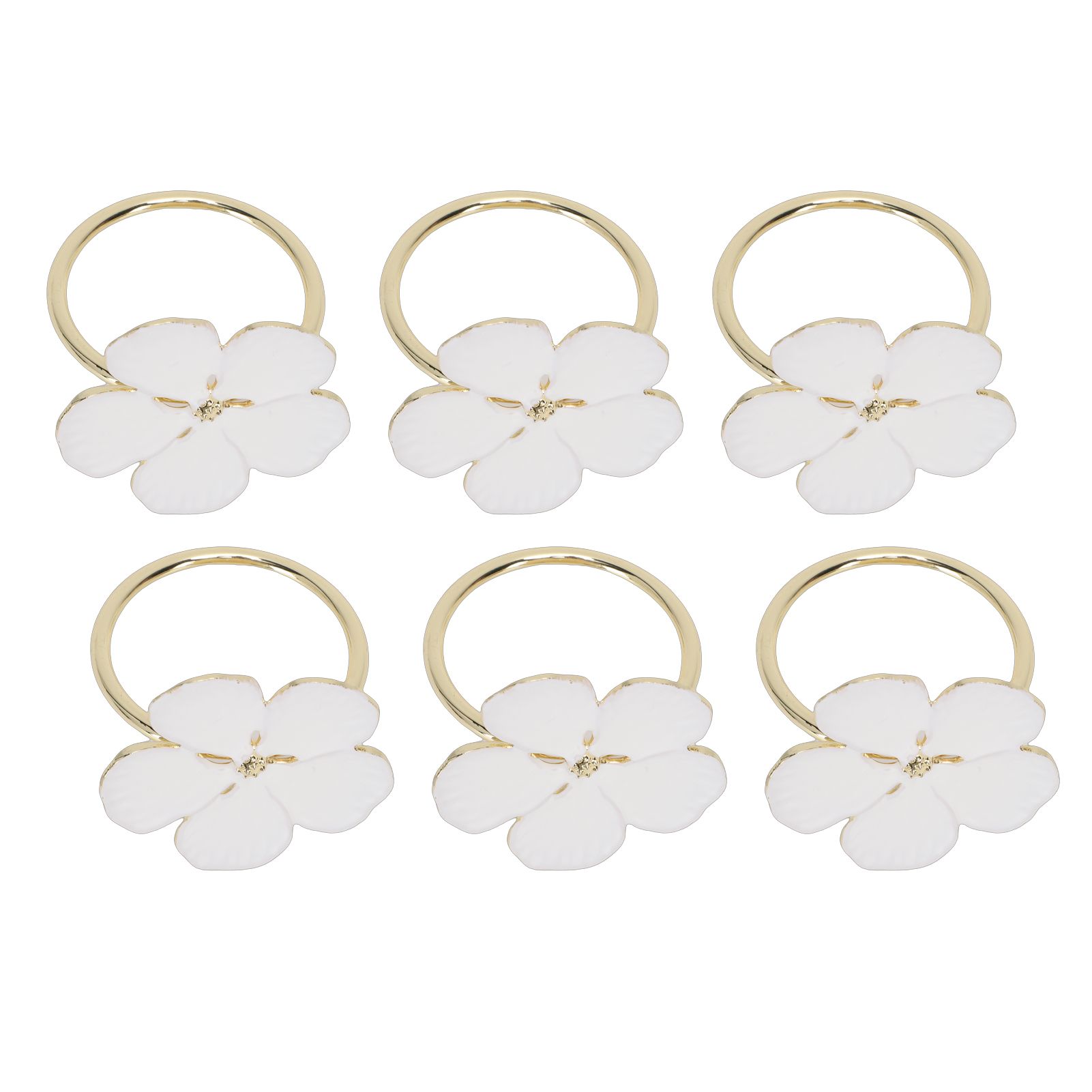 6 Pcs Floral Serviette Buckles Zinc Alloy Elegant Flower Napkin Holder Rings view 12