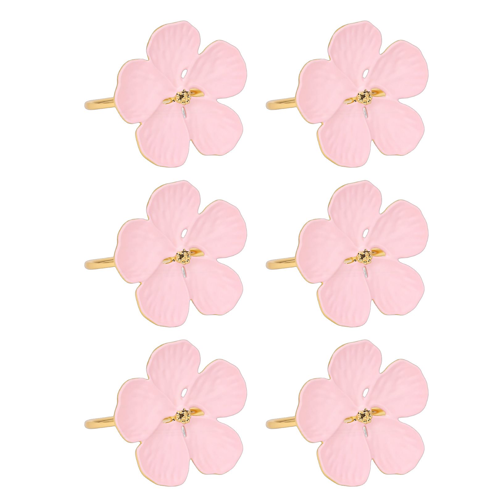 6 Pcs Floral Serviette Buckles Zinc Alloy Elegant Flower Napkin Holder Rings view 6