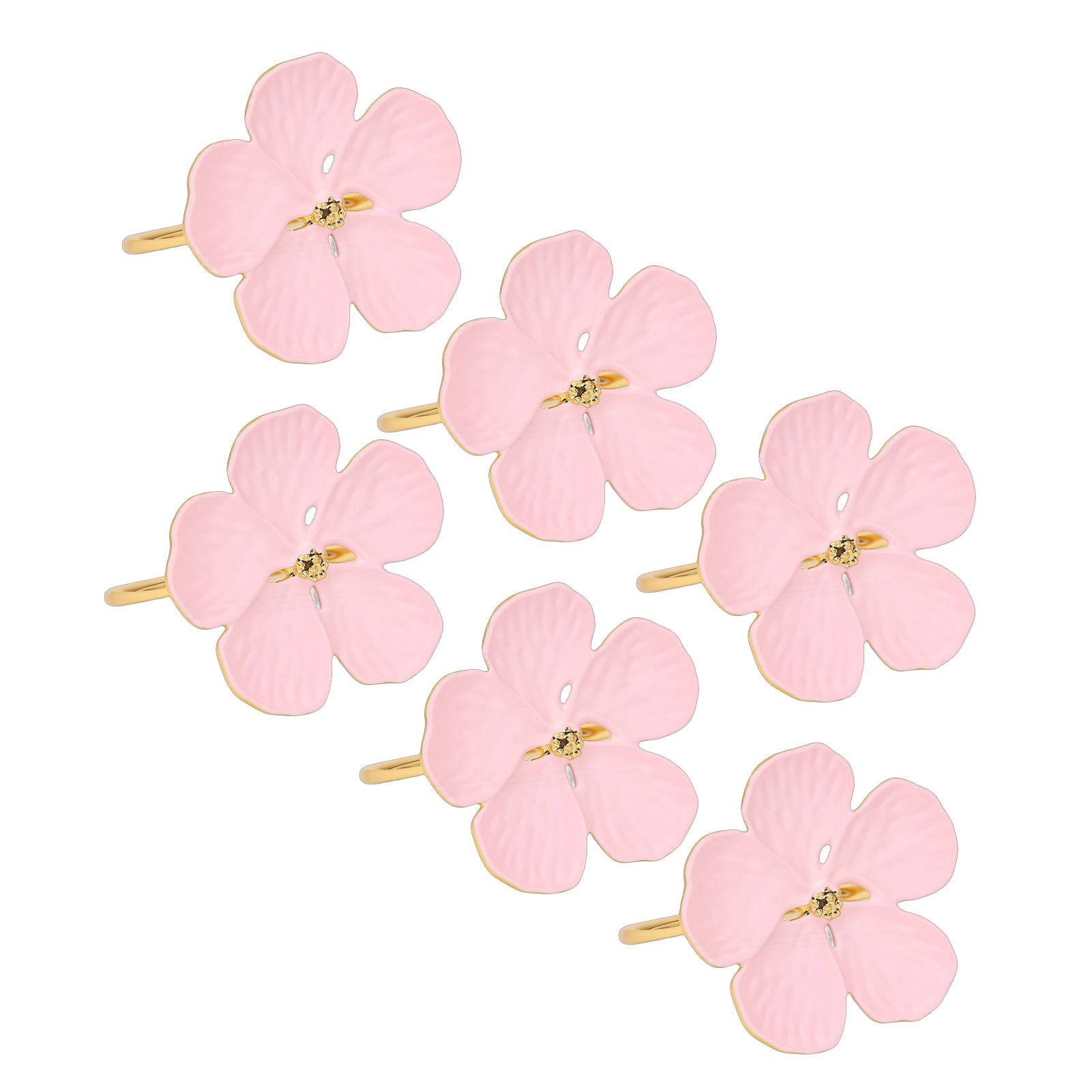 6 Pcs Floral Serviette Buckles Zinc Alloy Elegant Flower Napkin Holder Rings view 8