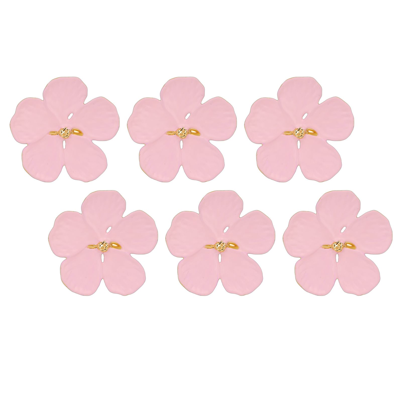6 Pcs Floral Serviette Buckles Zinc Alloy Elegant Flower Napkin Holder Rings view 9