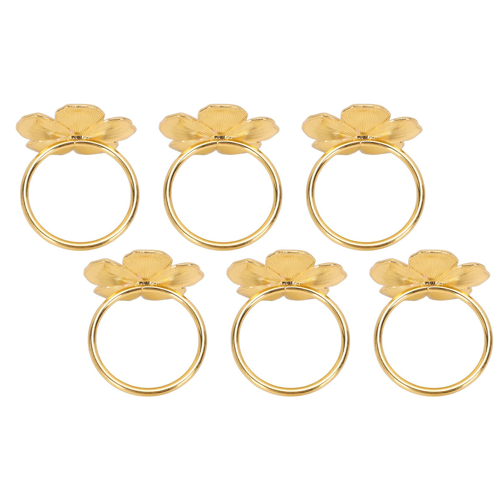 6 Pcs Floral Serviette Buckles Zinc Alloy Elegant Flower Napkin Holder Rings view 11