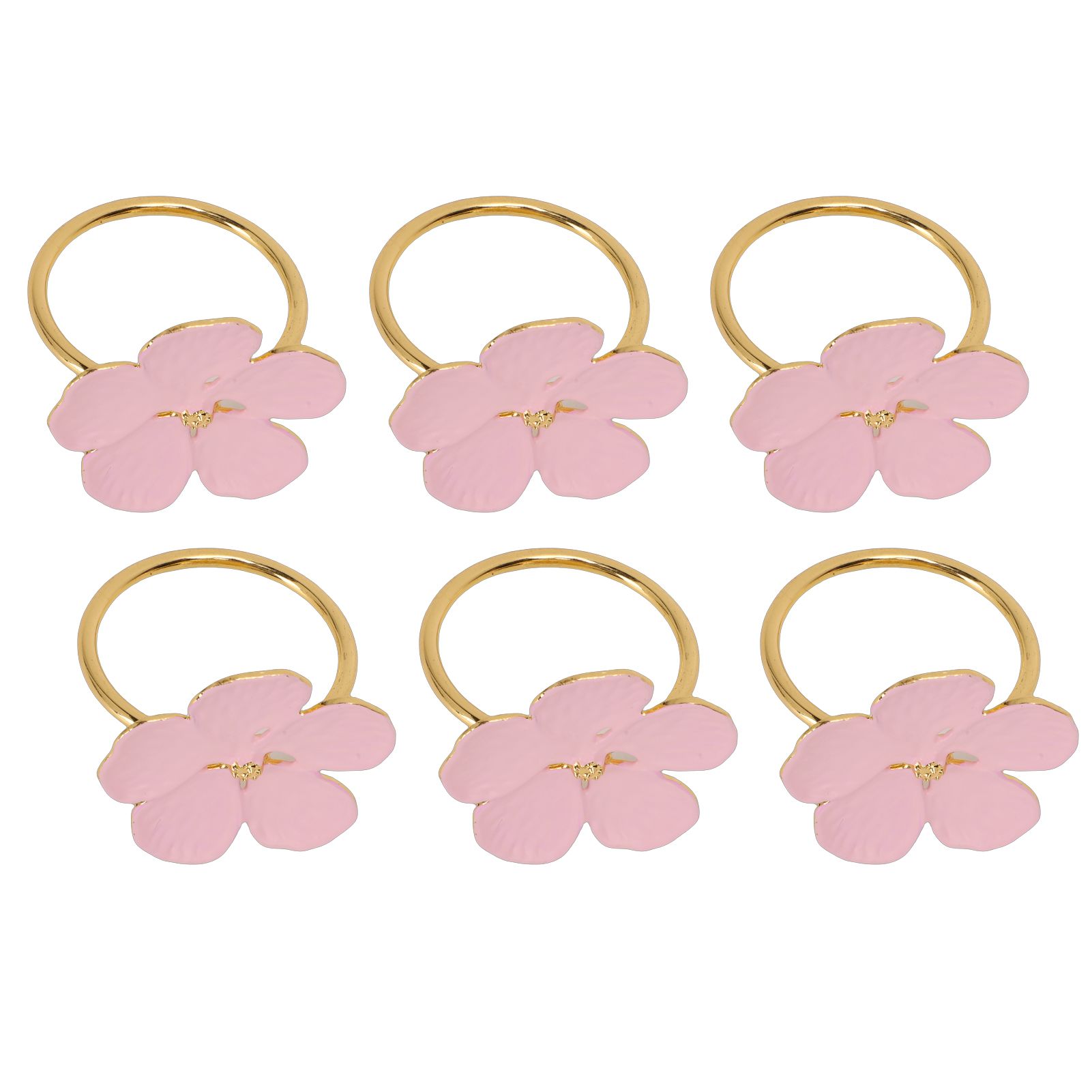 6 Pcs Floral Serviette Buckles Zinc Alloy Elegant Flower Napkin Holder Rings view 12