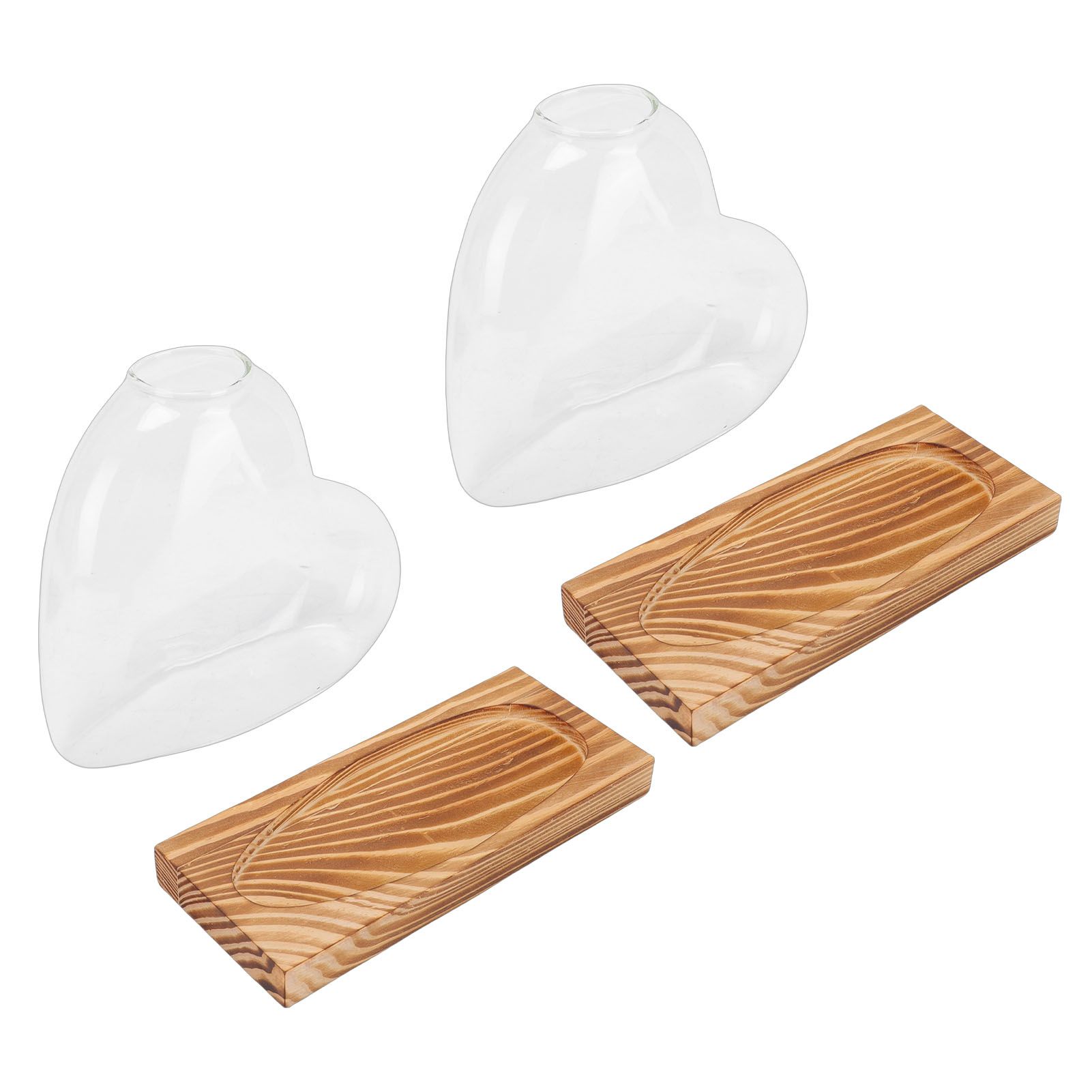 2PCS Propagation Vases Heart Shaped Glass Desktop Planter Plant Propagation view 6