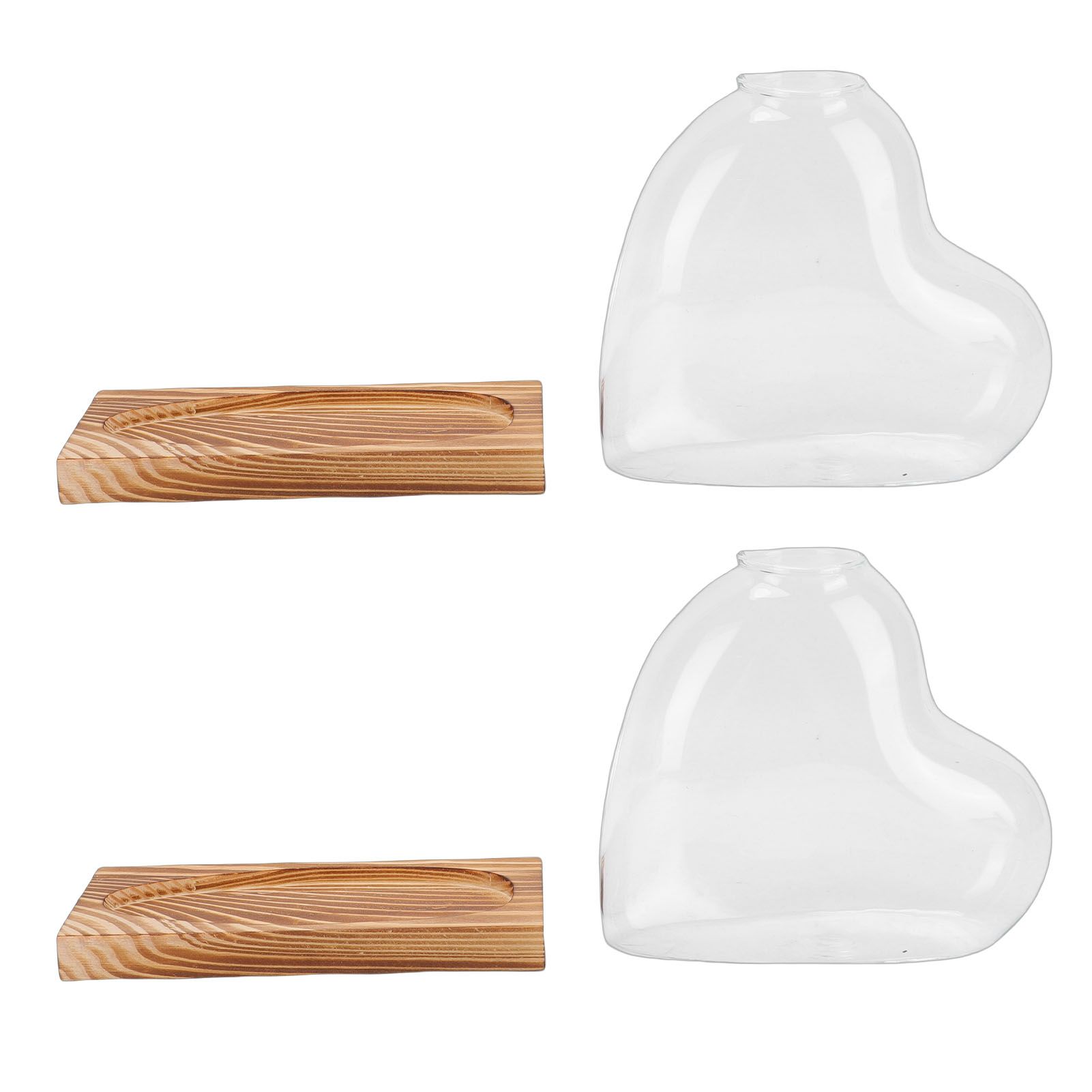 2PCS Propagation Vases Heart Shaped Glass Desktop Planter Plant Propagation view 8