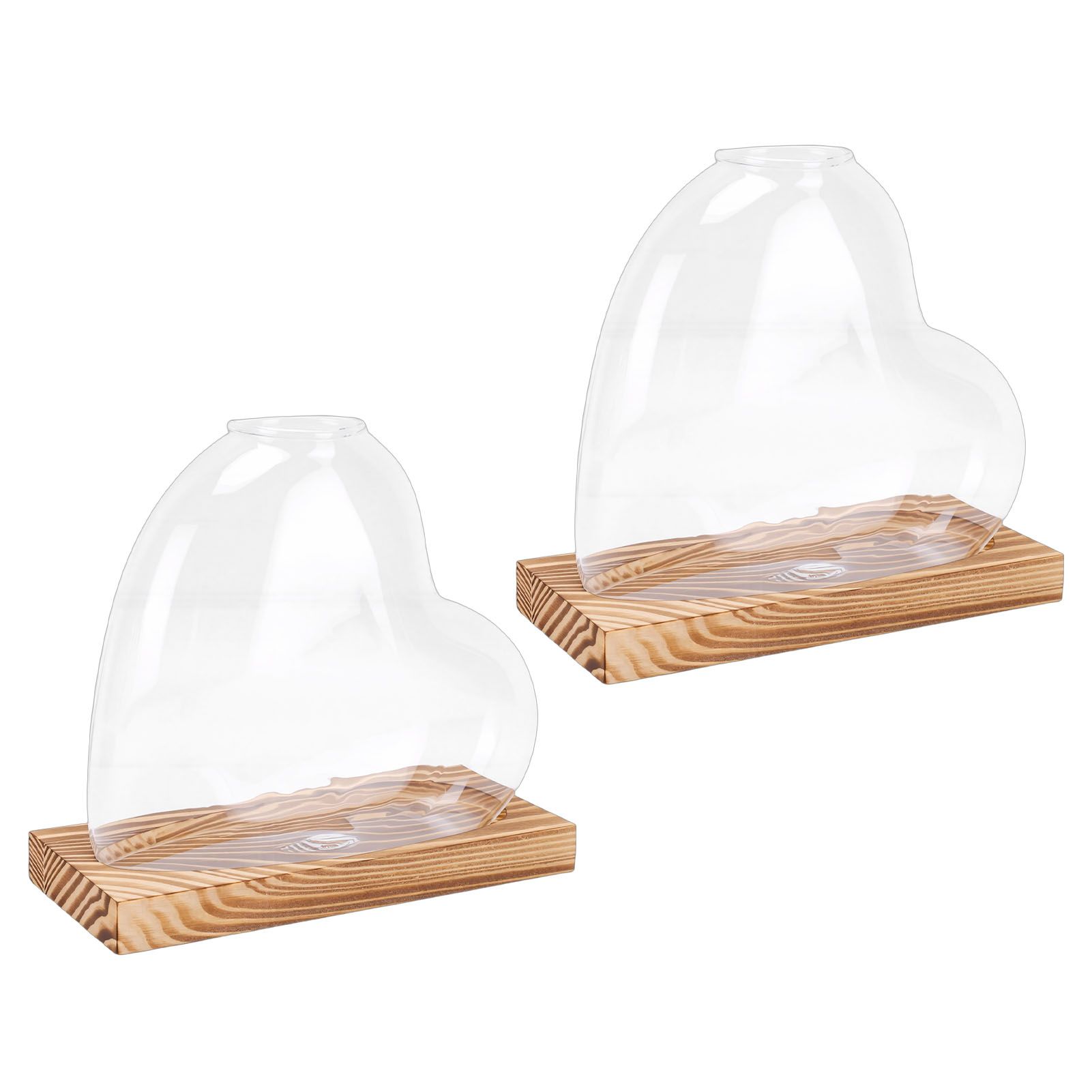 2PCS Propagation Vases Heart Shaped Glass Desktop Planter Plant Propagation view 12