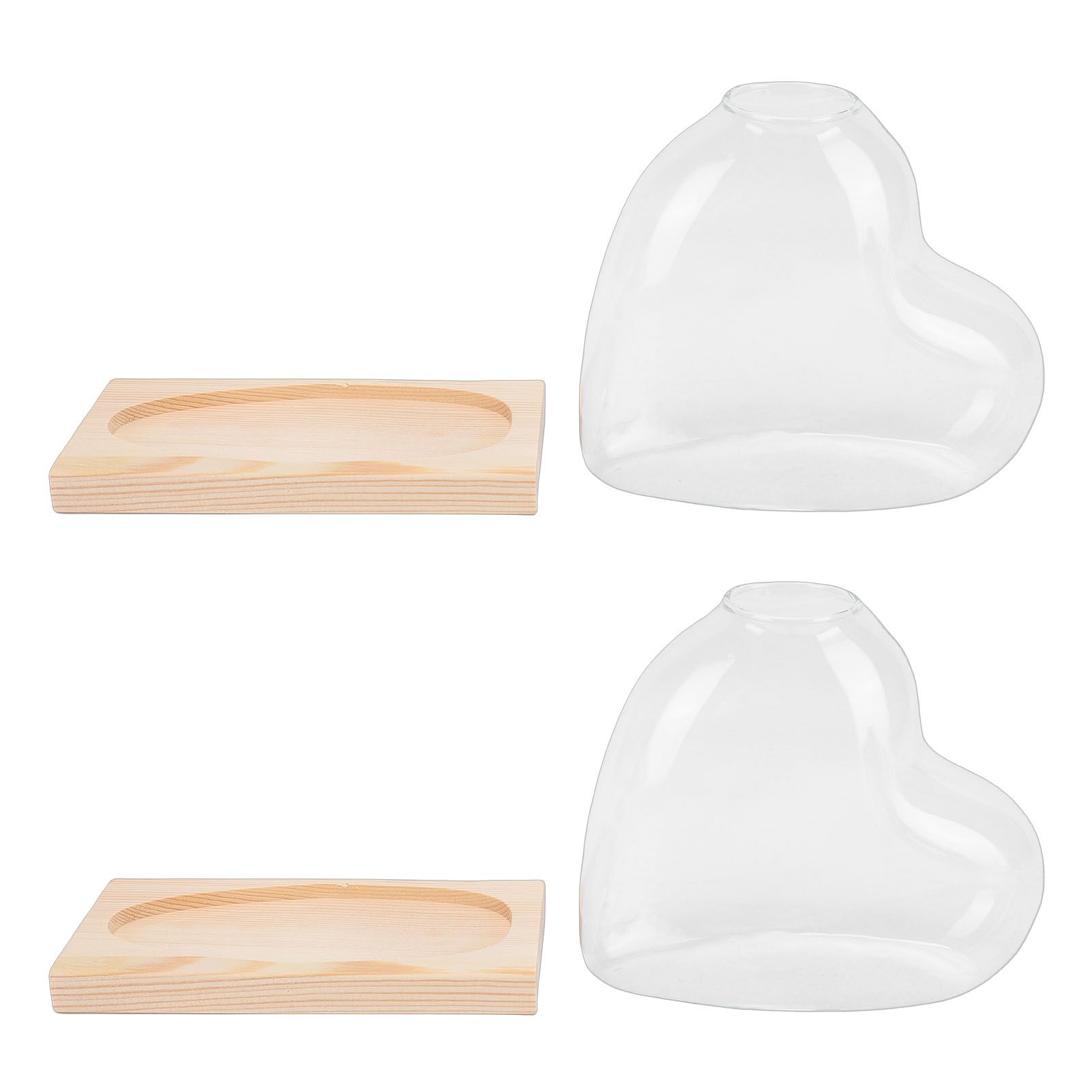 2PCS Propagation Vases Heart Shaped Glass Desktop Planter Plant Propagation view 8