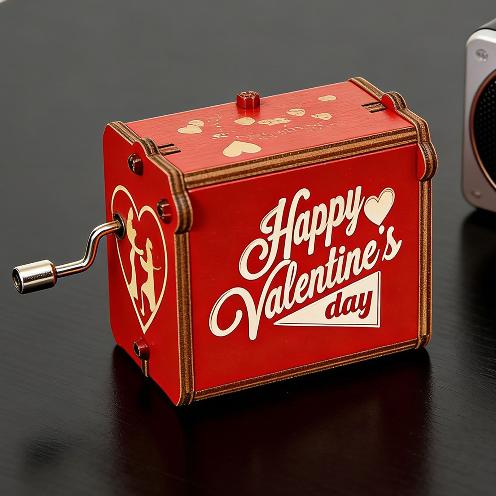 Music Box Hand Cranked Vintage Wood Engraved Musical Box for Holiday Present view 10