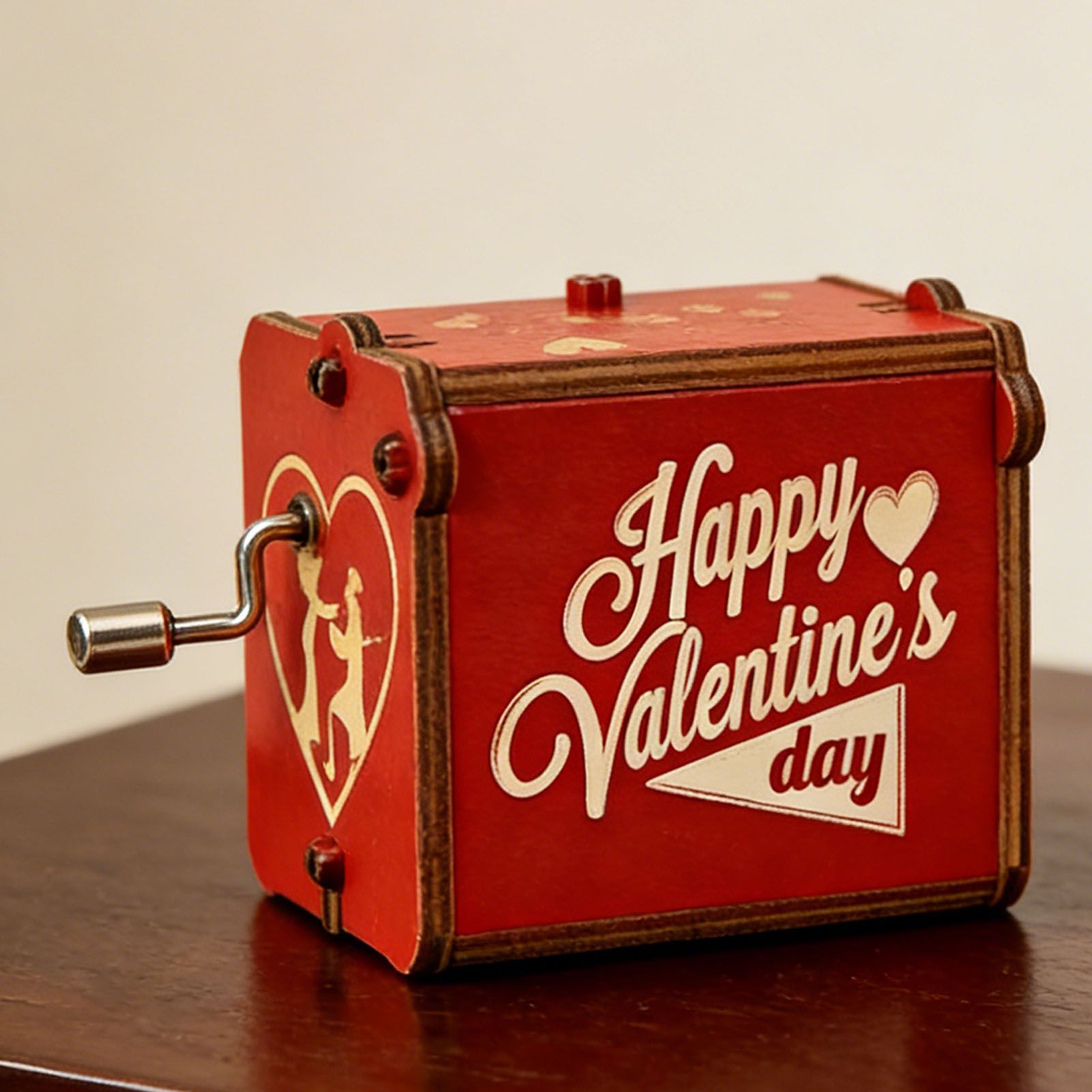 Music Box Hand Cranked Vintage Wood Engraved Musical Box for Holiday Present view 11
