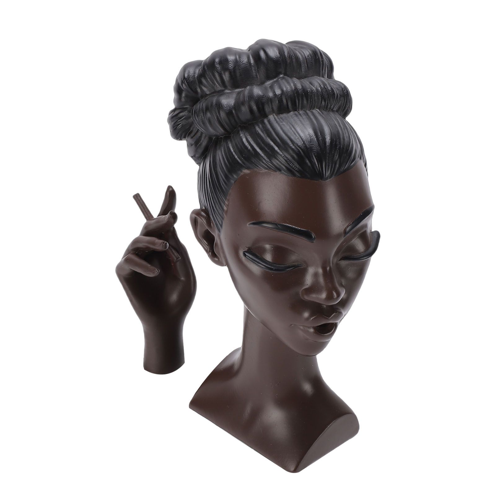 Head Scents Holder Funny Elegant Black Women Head Shaped Resin Home Office view 6
