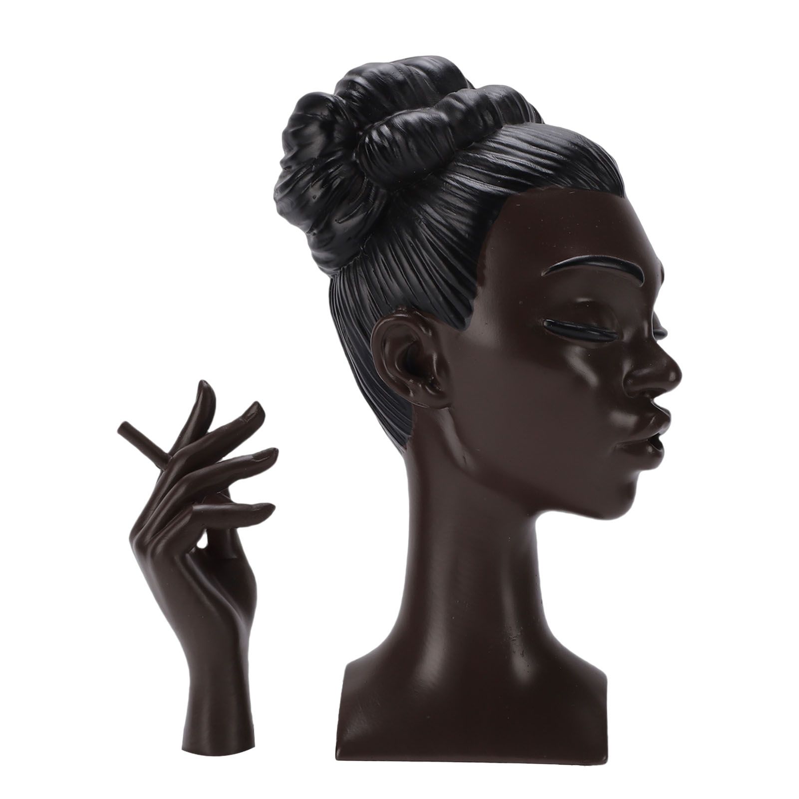 Head Scents Holder Funny Elegant Black Women Head Shaped Resin Home Office view 7