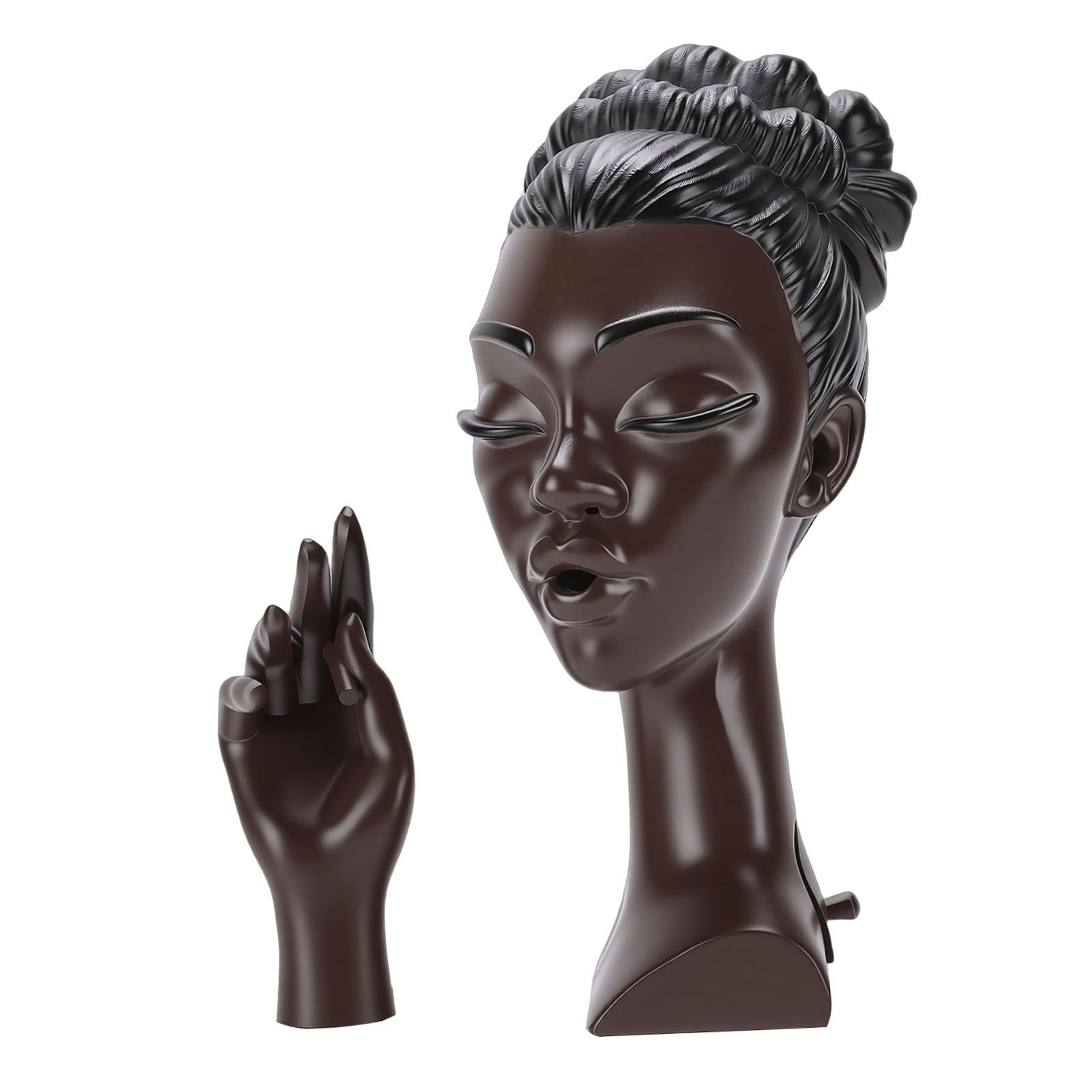 Head Scents Holder Funny Elegant Black Women Head Shaped Resin Home Office view 8
