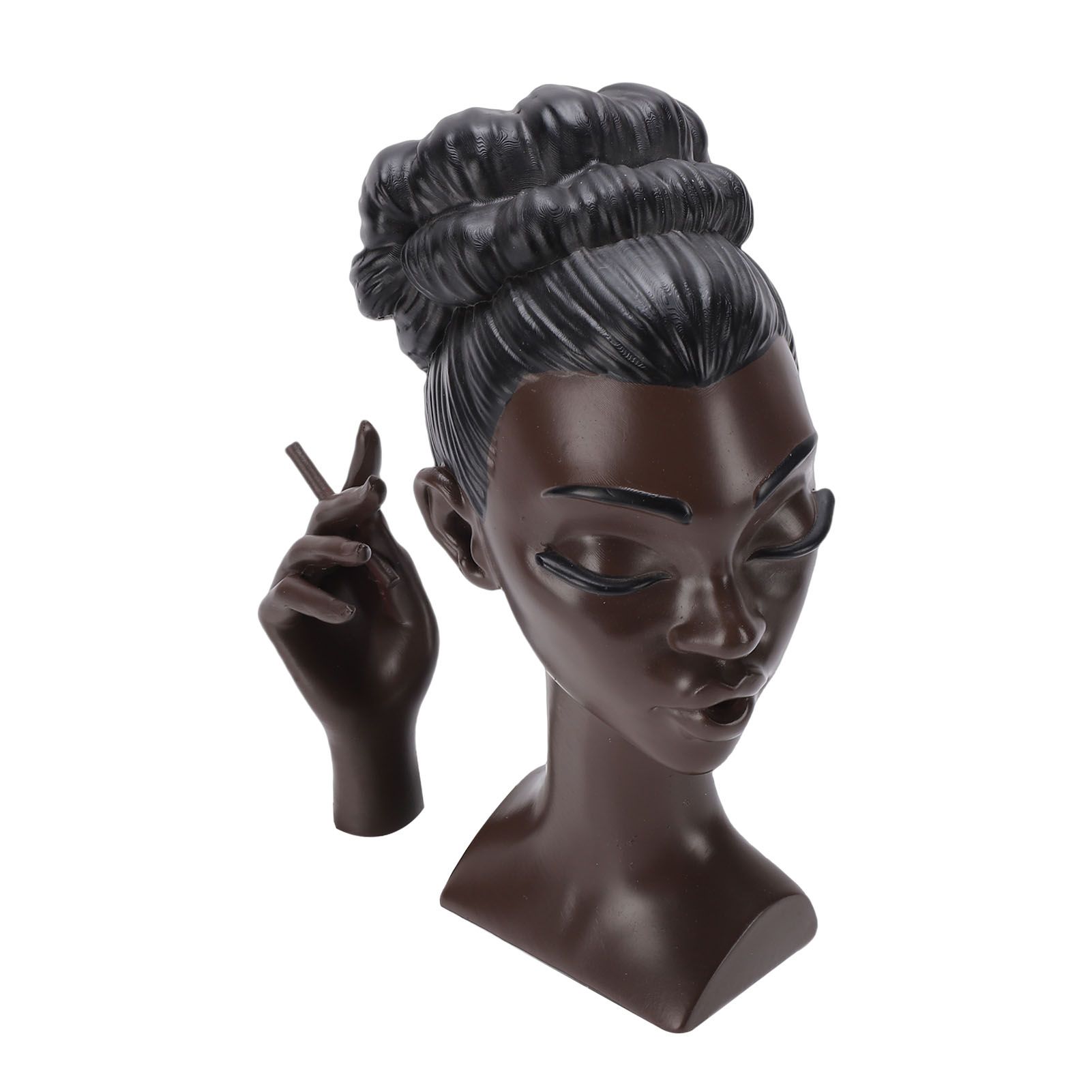 Head Scents Holder Funny Elegant Black Women Head Shaped Resin Home Office view 10