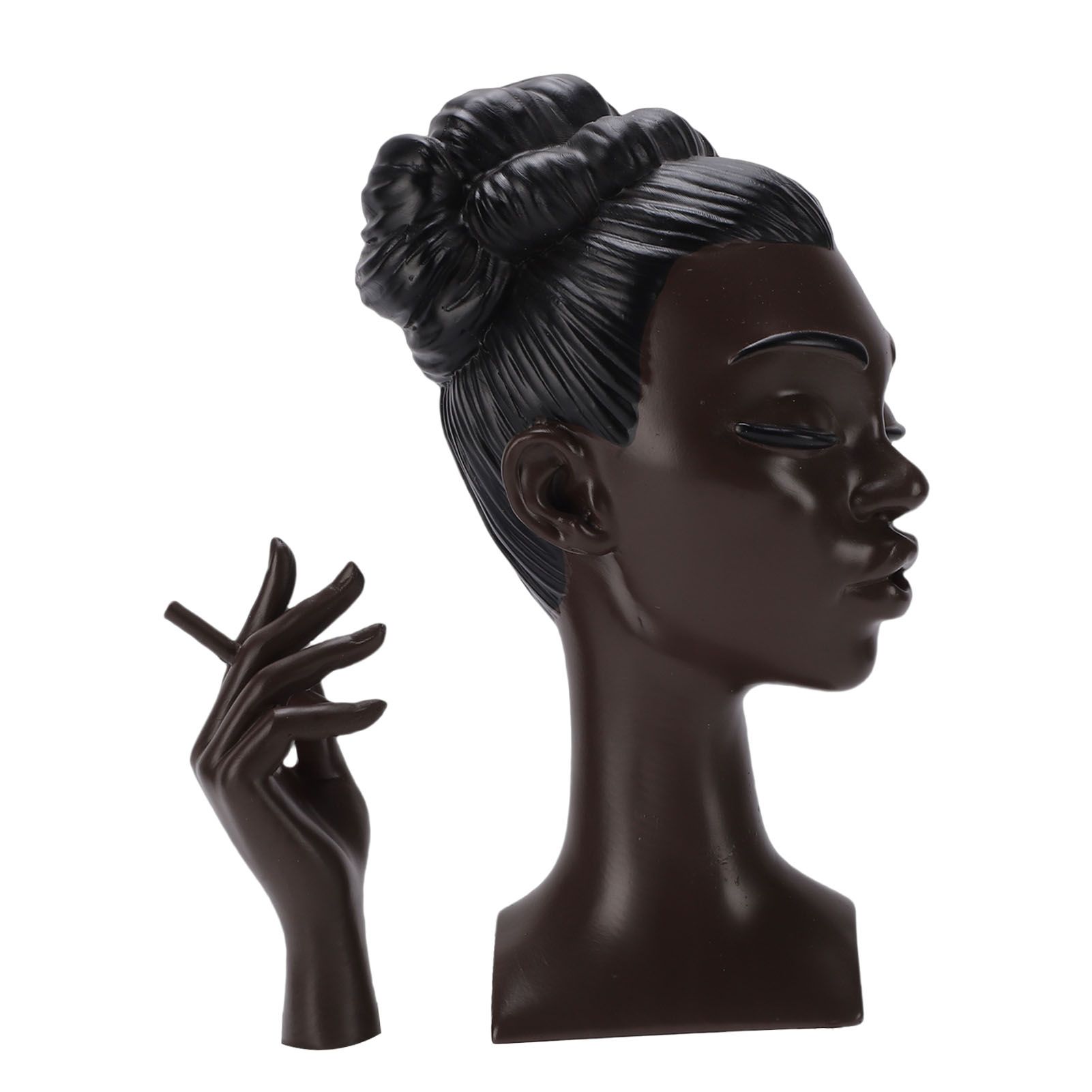 Head Scents Holder Funny Elegant Black Women Head Shaped Resin Home Office view 11
