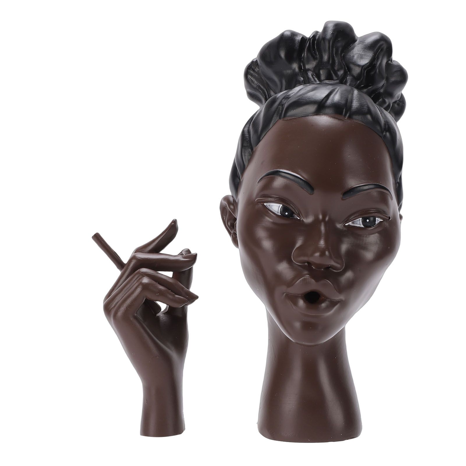 Head Scents Holder Funny Elegant Black Women Head Shaped Resin Home Office view 3